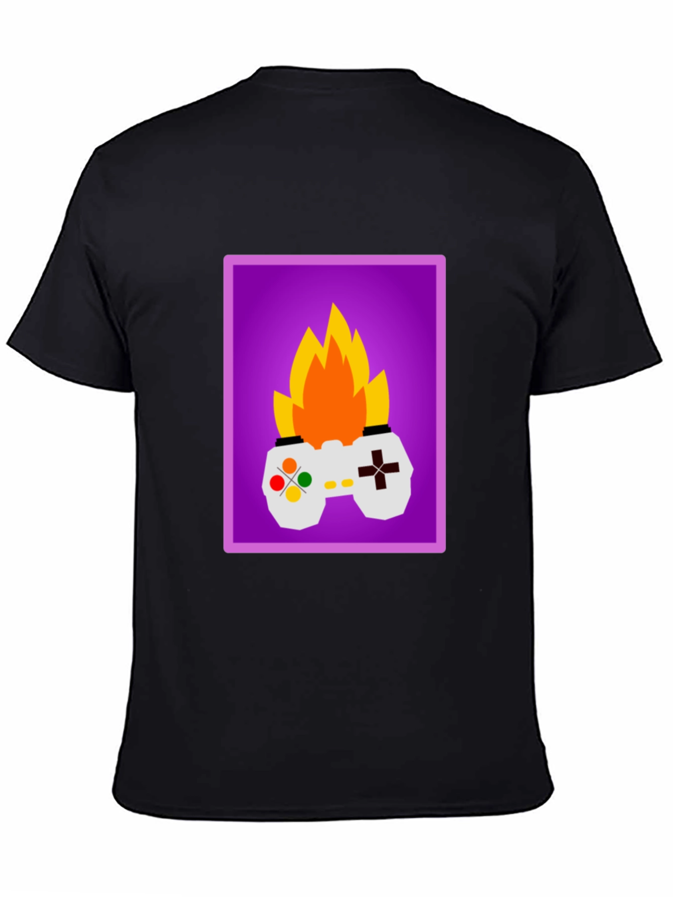 Black Fiery Gaming Controller Graphic Tee - Black view 4