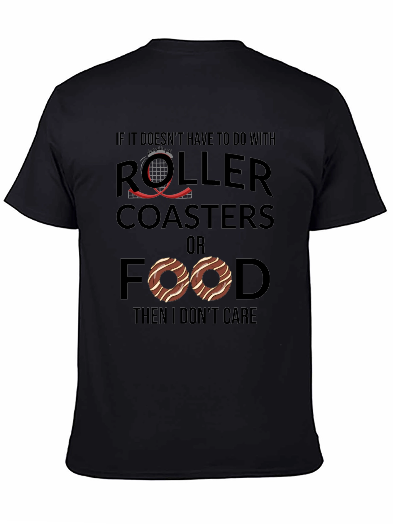 Black Roller Coasters & Food T-Shirt view 4