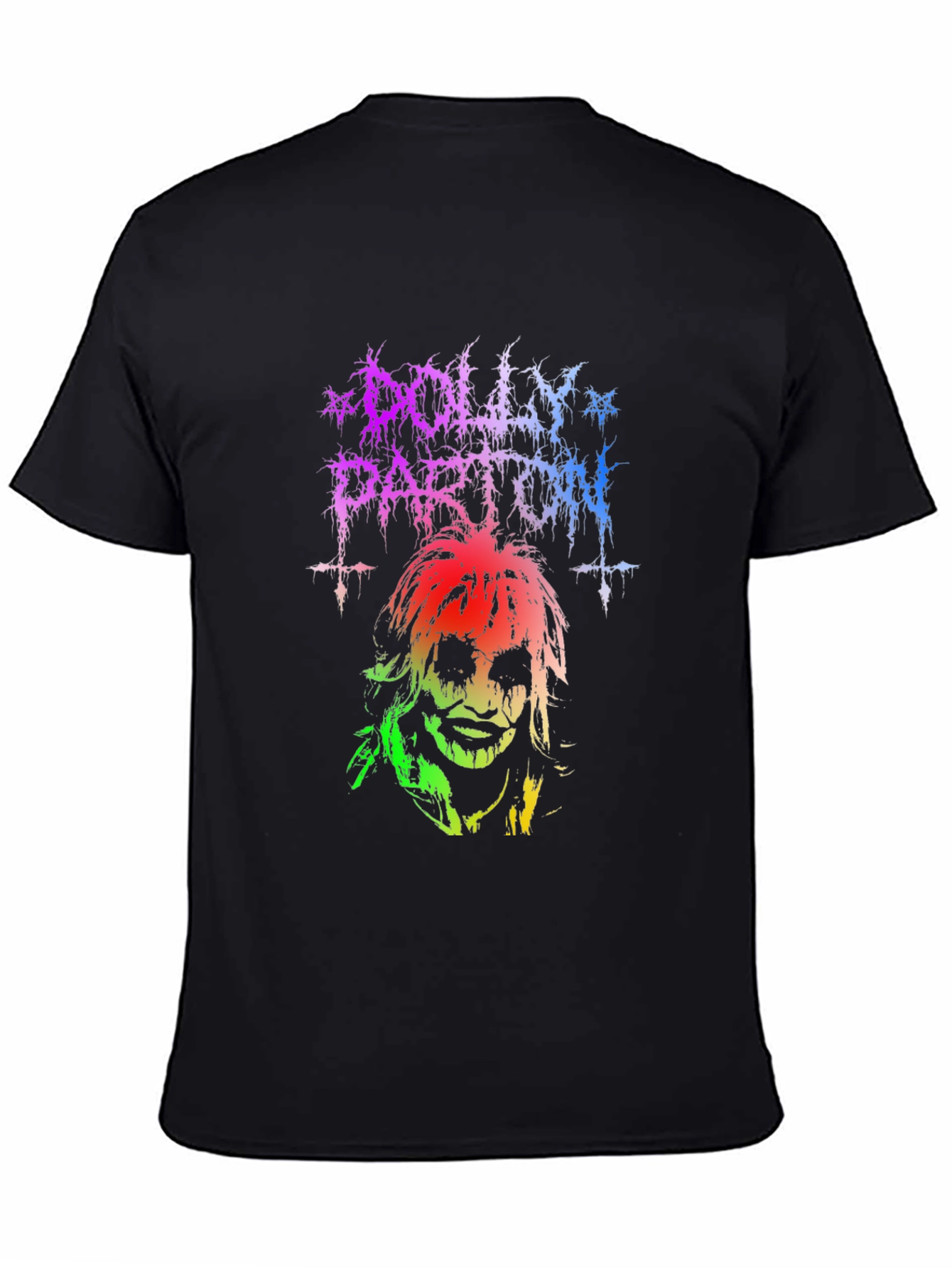 Black Dolly Parton Heavy Metal T-Shirt - Unisex view 4
