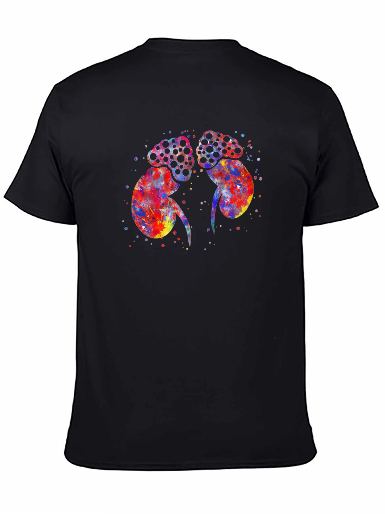 Black Colorful Kidney Print Black T-Shirt view 4