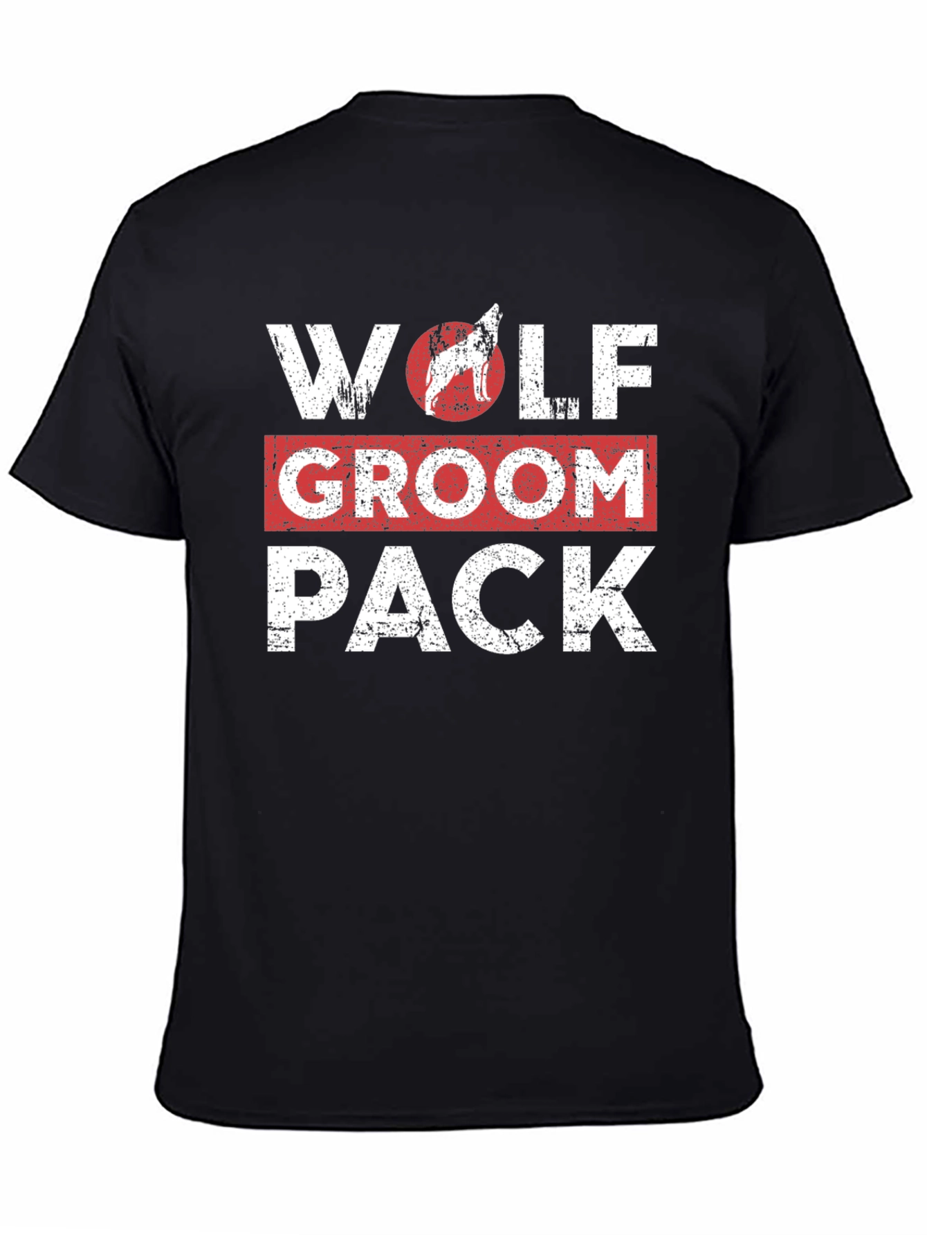 Black Wolf Groom Pack Graphic T-Shirt view 4