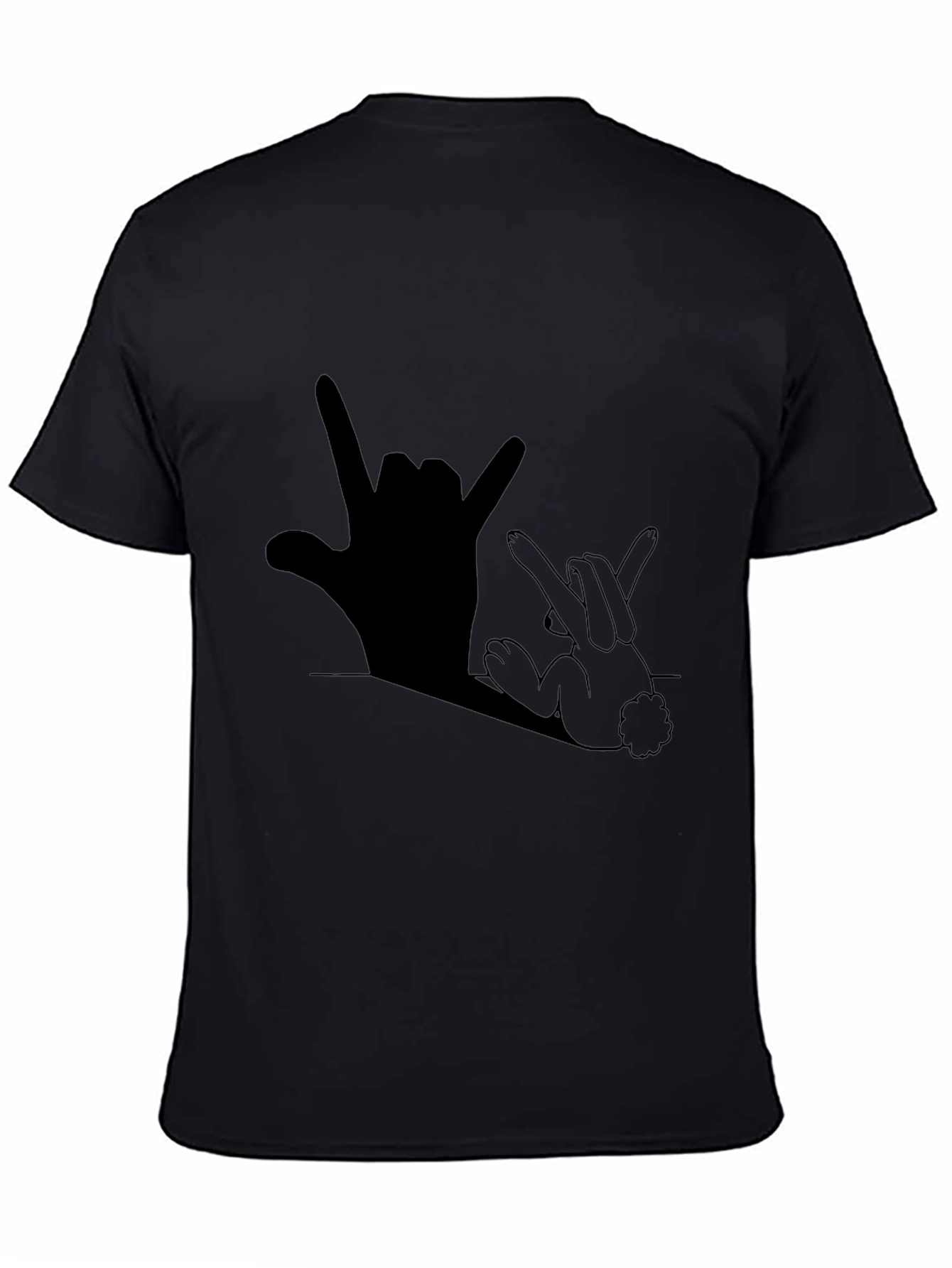 Black Rock On Bunny Shadow Graphic T-Shirt view 4
