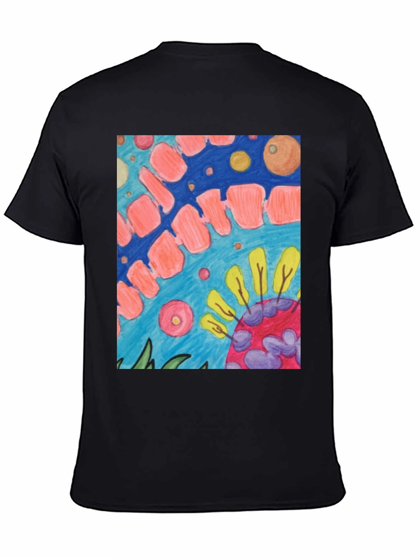 Black Abstract Art Print Black T-Shirt view 4