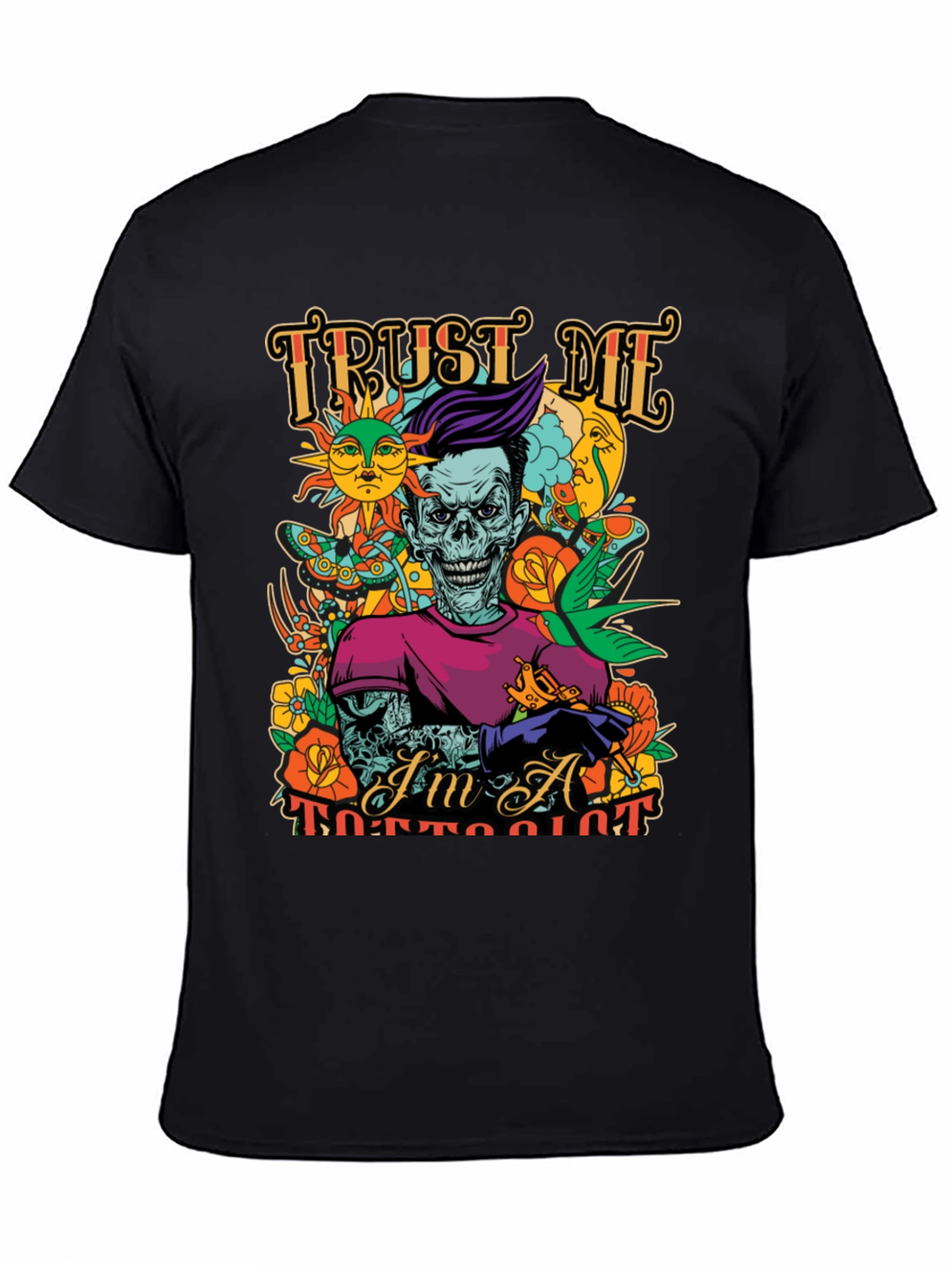 Black Trust Me I'm A Tattooist Black Graphic Tee view 4