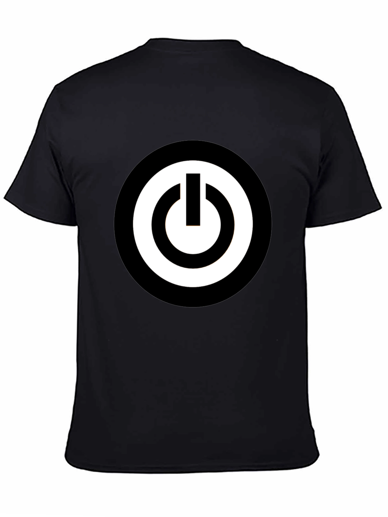 Black Black T-Shirt with Power Button Graphic view 4