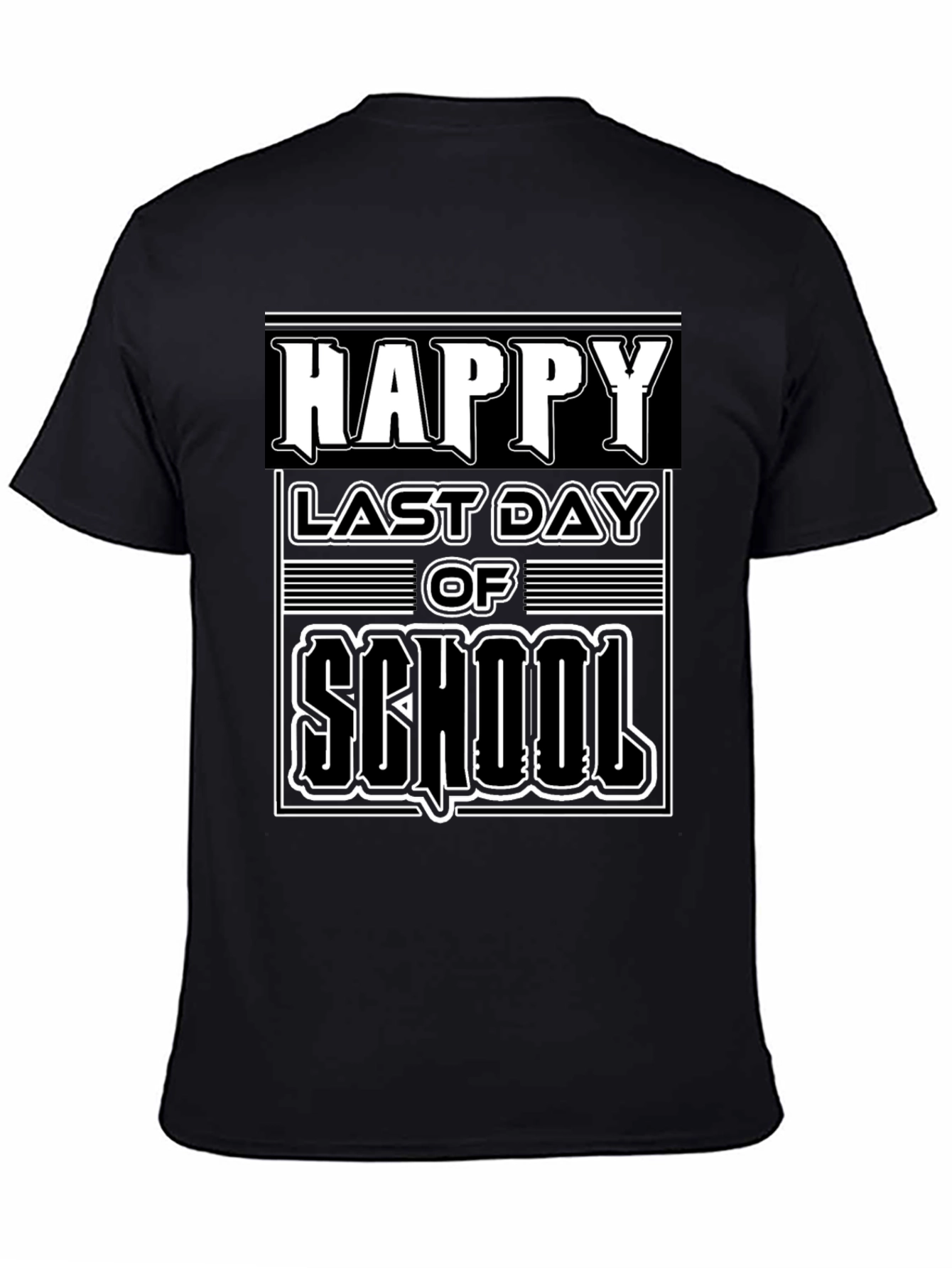 Black Happy Last Day of School Graphic Tee - Black Cotton Blend view 4