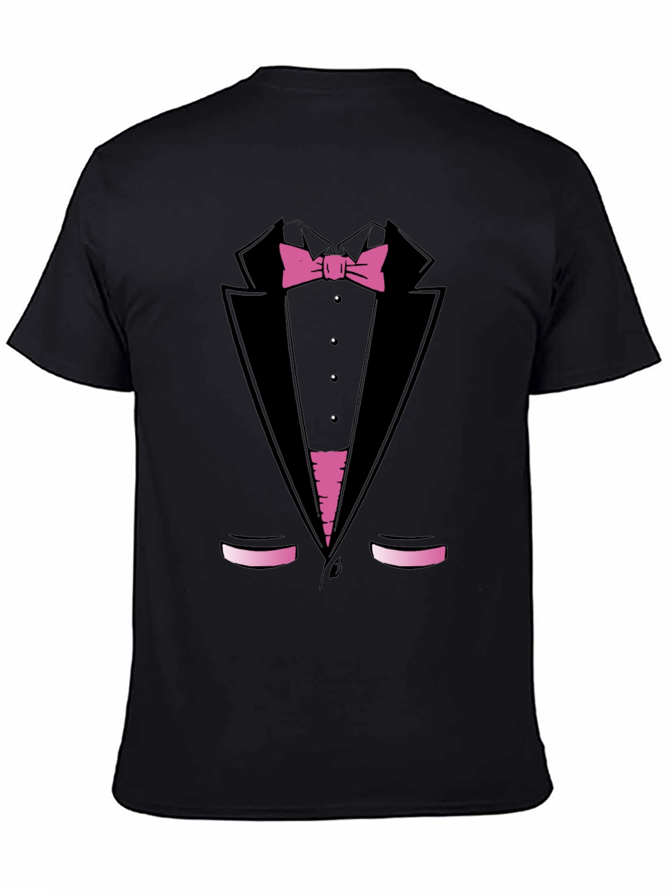Black Tuxedo Print T-Shirt - Funny Dress Up Tee view 4