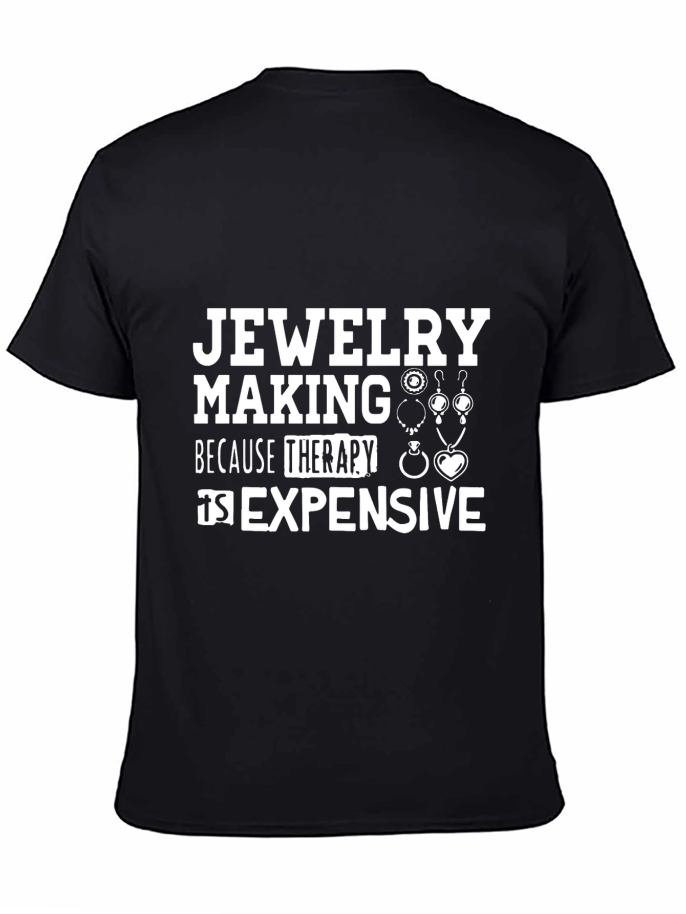 Black Jewelry Making Therapy T-Shirt: Stylish & Comfortable view 4