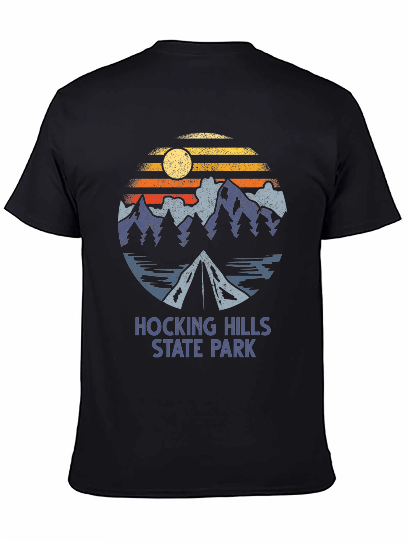 Black Hocking Hills State Park T-Shirt Camping Graphic Tee view 4
