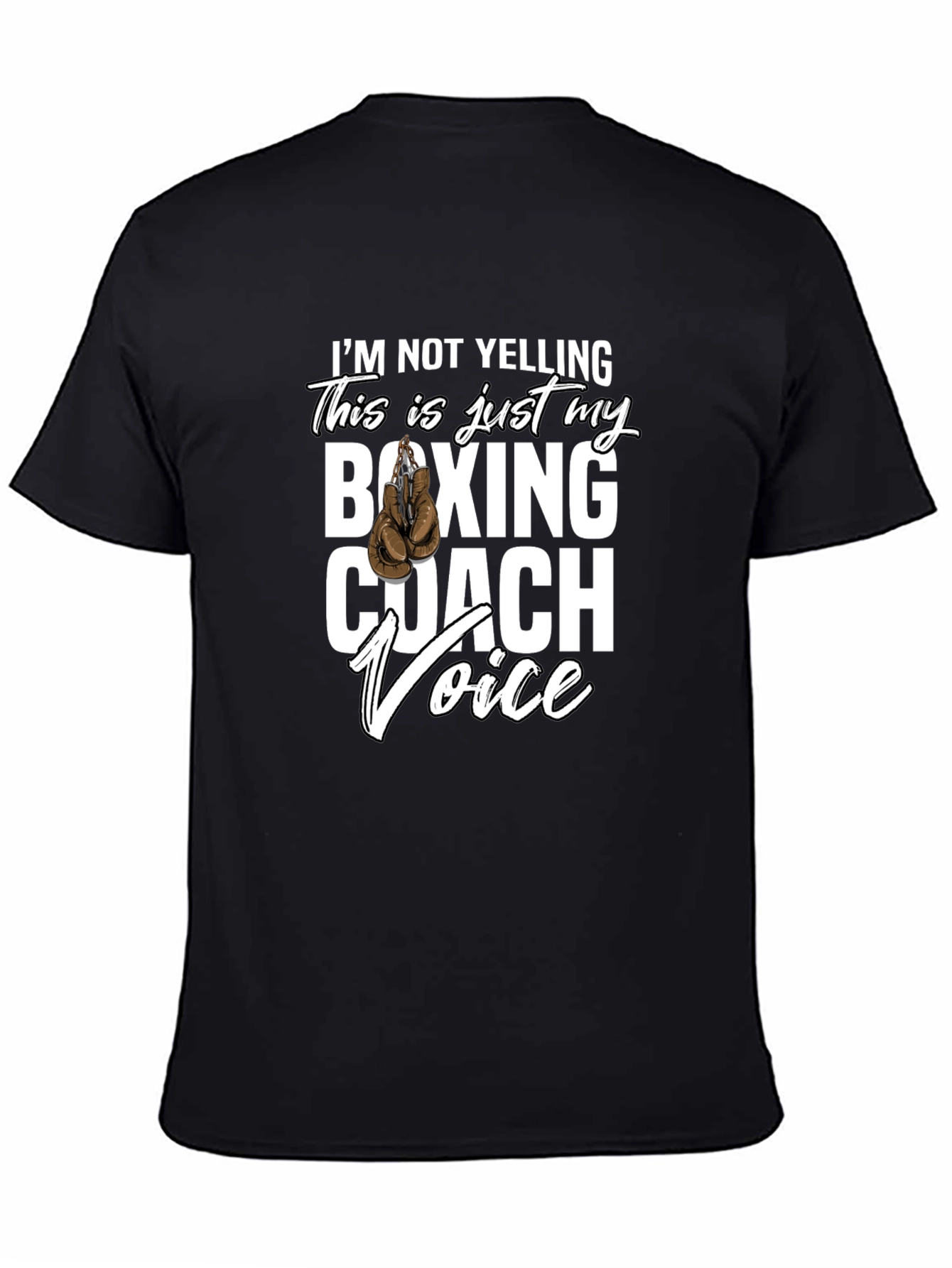 Black Boxing Coach Voice T-Shirt Funny Gift view 4