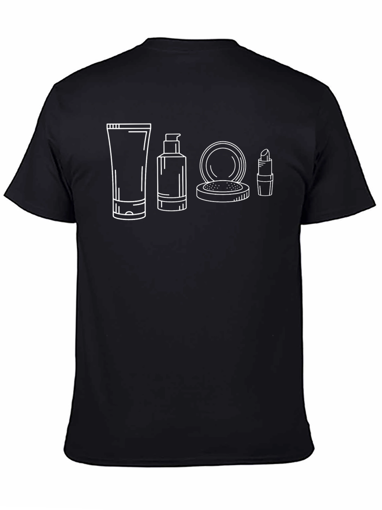 Black Cosmetic Icons Graphic T-Shirt view 4