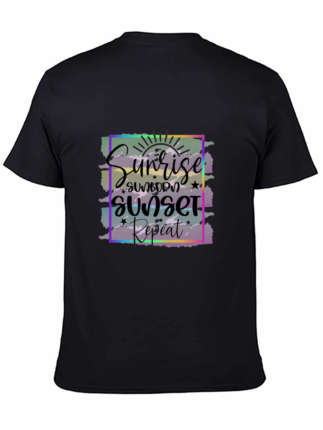 Black Sunrise Sunset Repeat Graphic Tee view 4