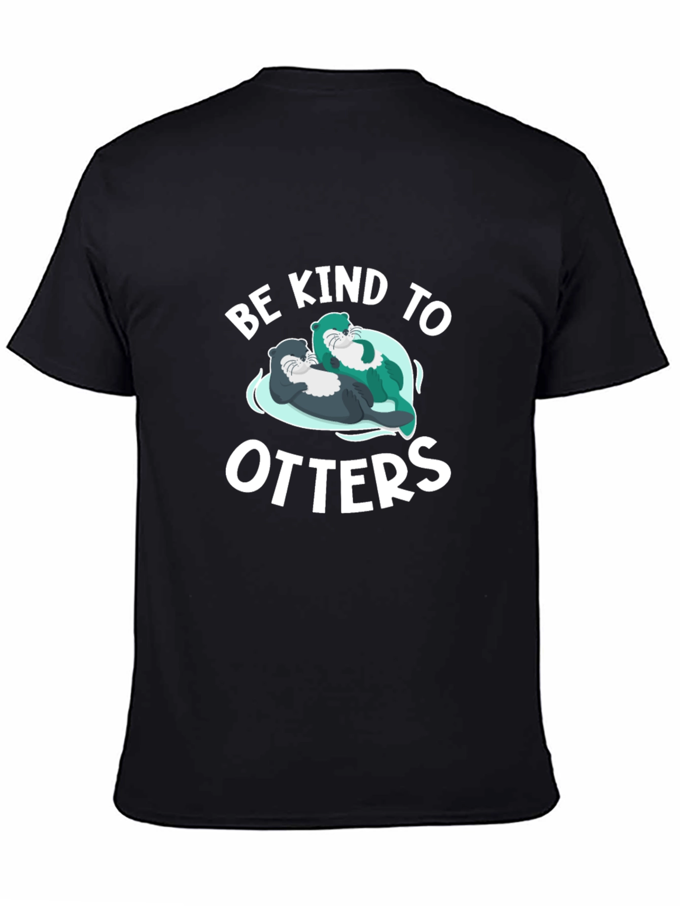 Black Be Kind To Otters Black T-Shirt view 4