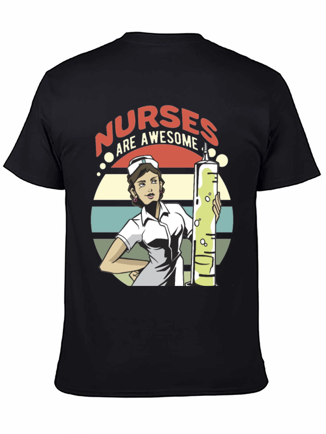 Black Nurses Are Awesome T-Shirt - Medical Hero Appreciation Tee view 4