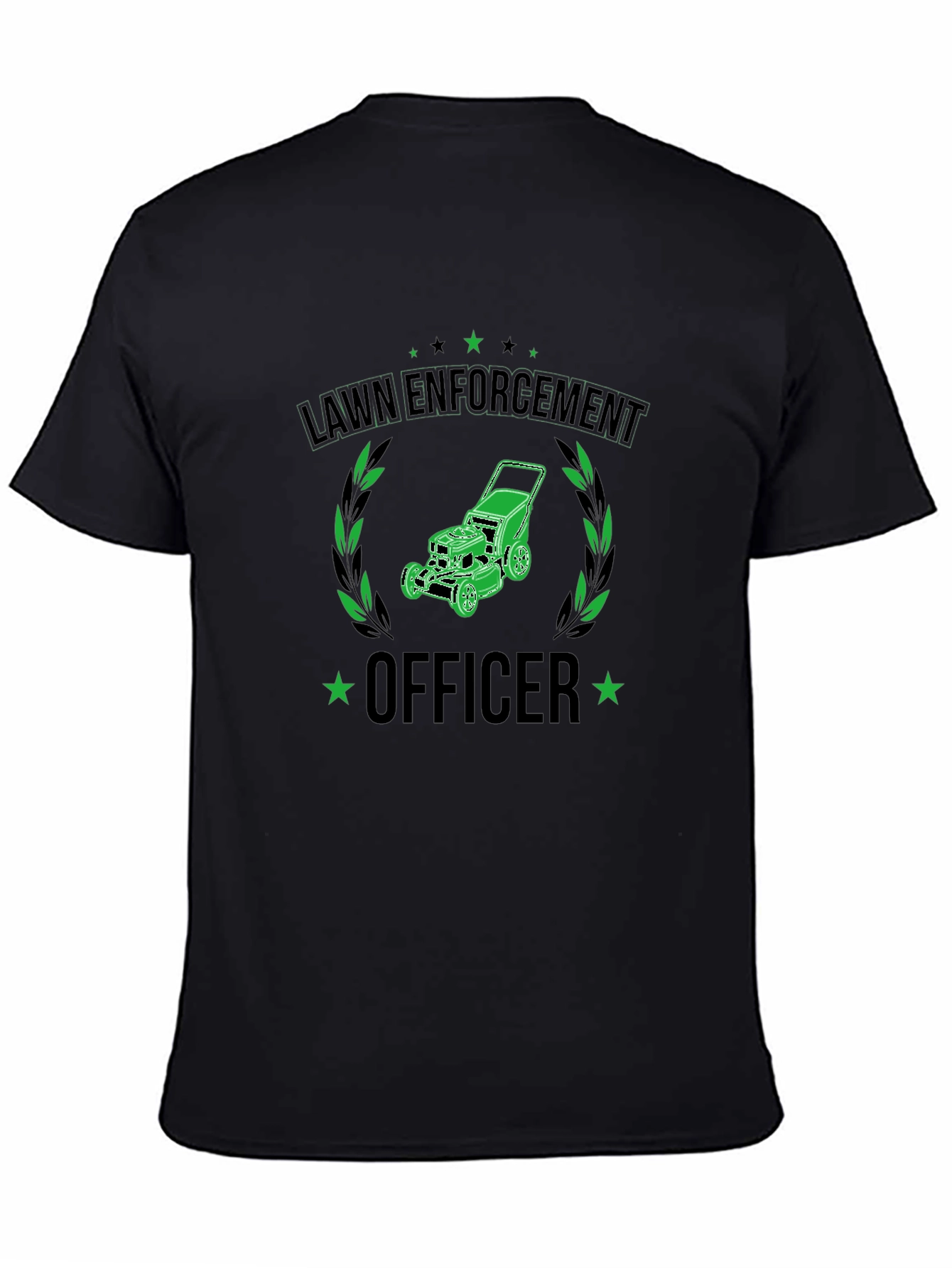 Black Lawn Enforcement Officer Graphic T-Shirt view 4