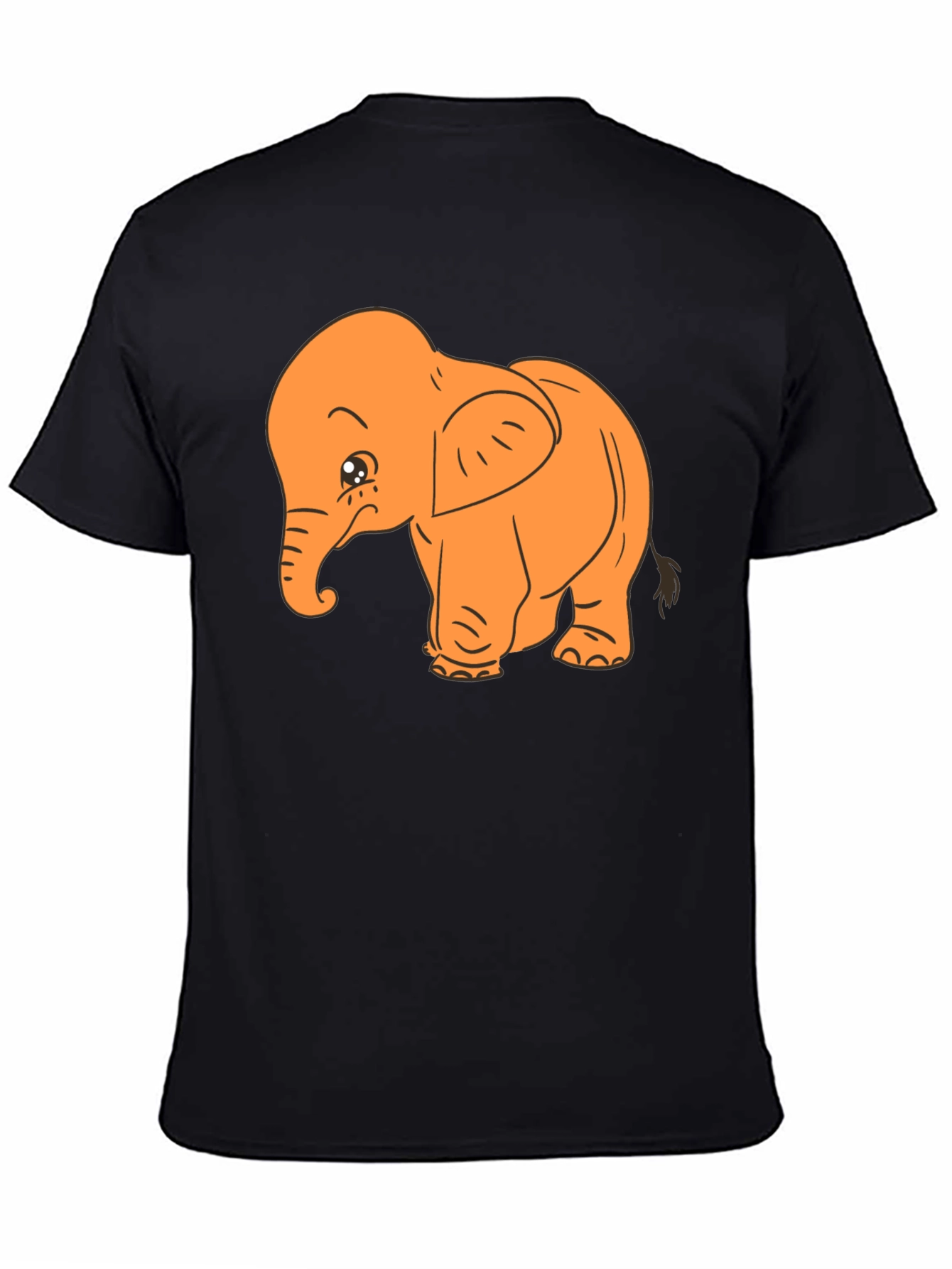 Black Cute Elephant Graphic Tee view 4