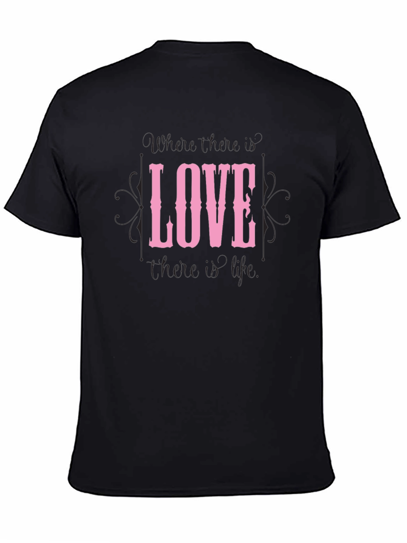 Black Love Graphic Black T-Shirt view 4