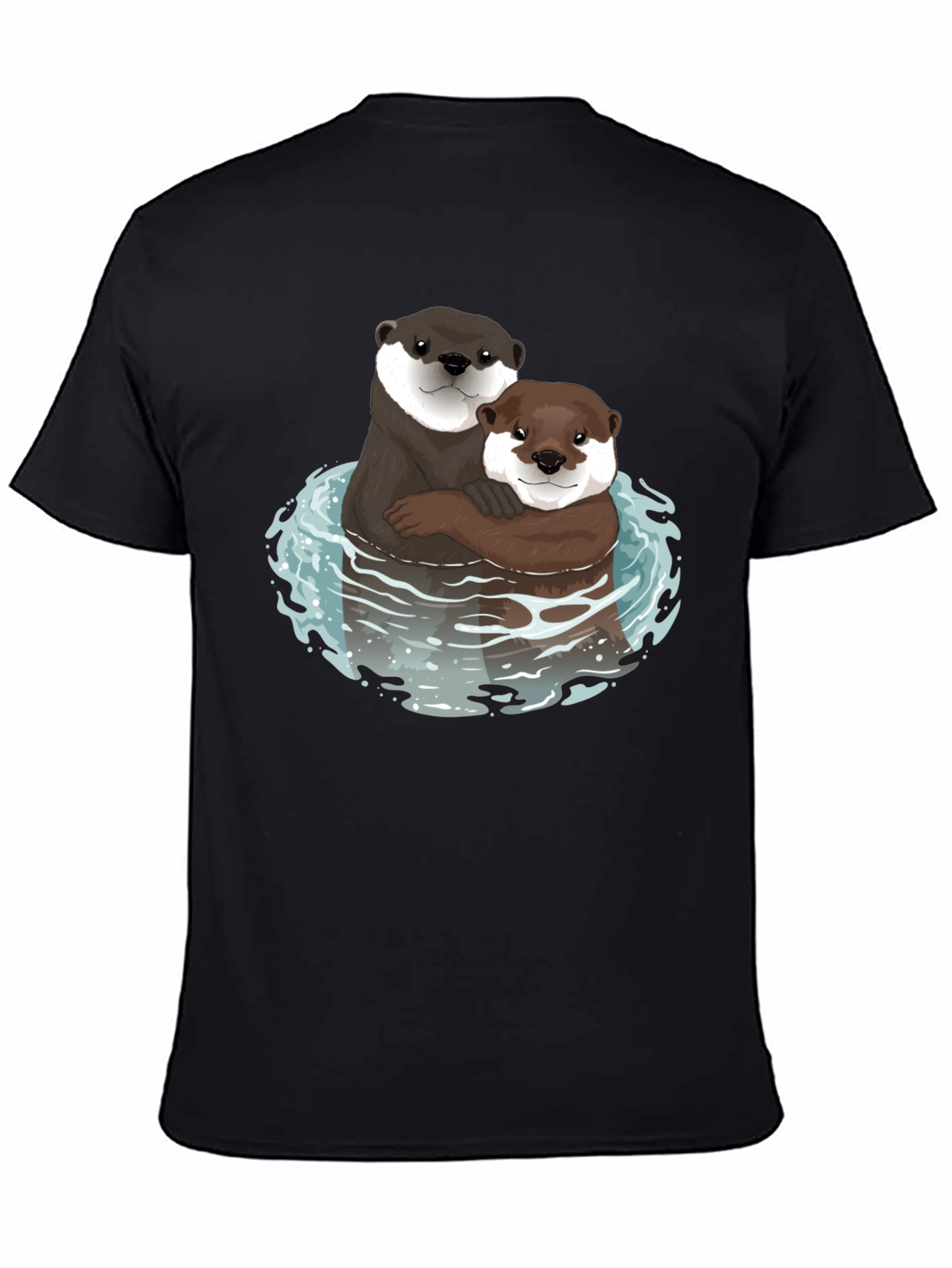 Black Otterly Adorable Graphic Tee - Black Cotton Blend view 4