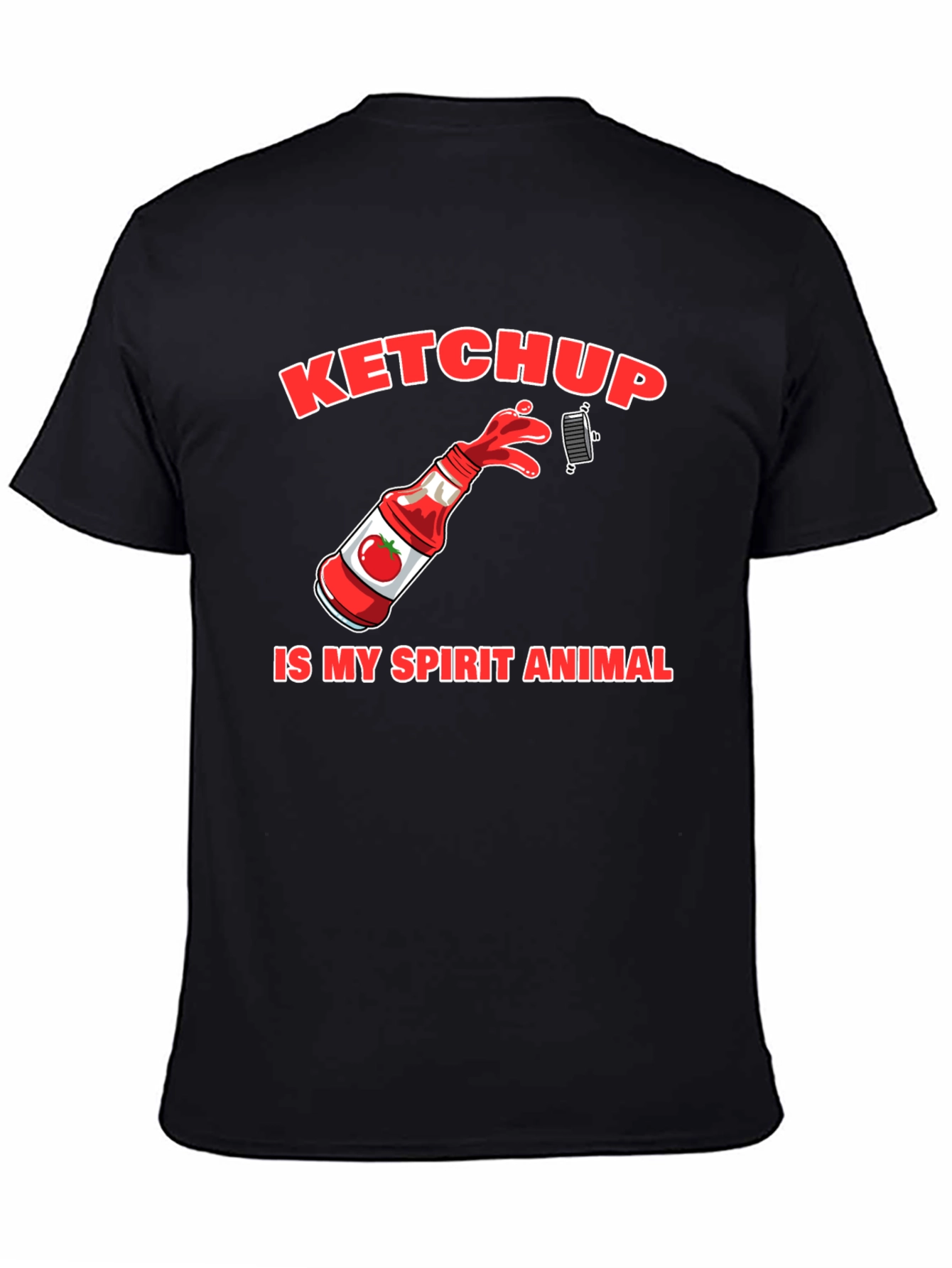 Black Ketchup Is My Spirit Animal Graphic T-Shirt view 4