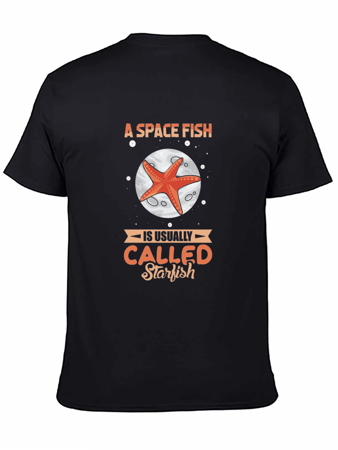 Black Space Fish Starfish Graphic T-Shirt view 4