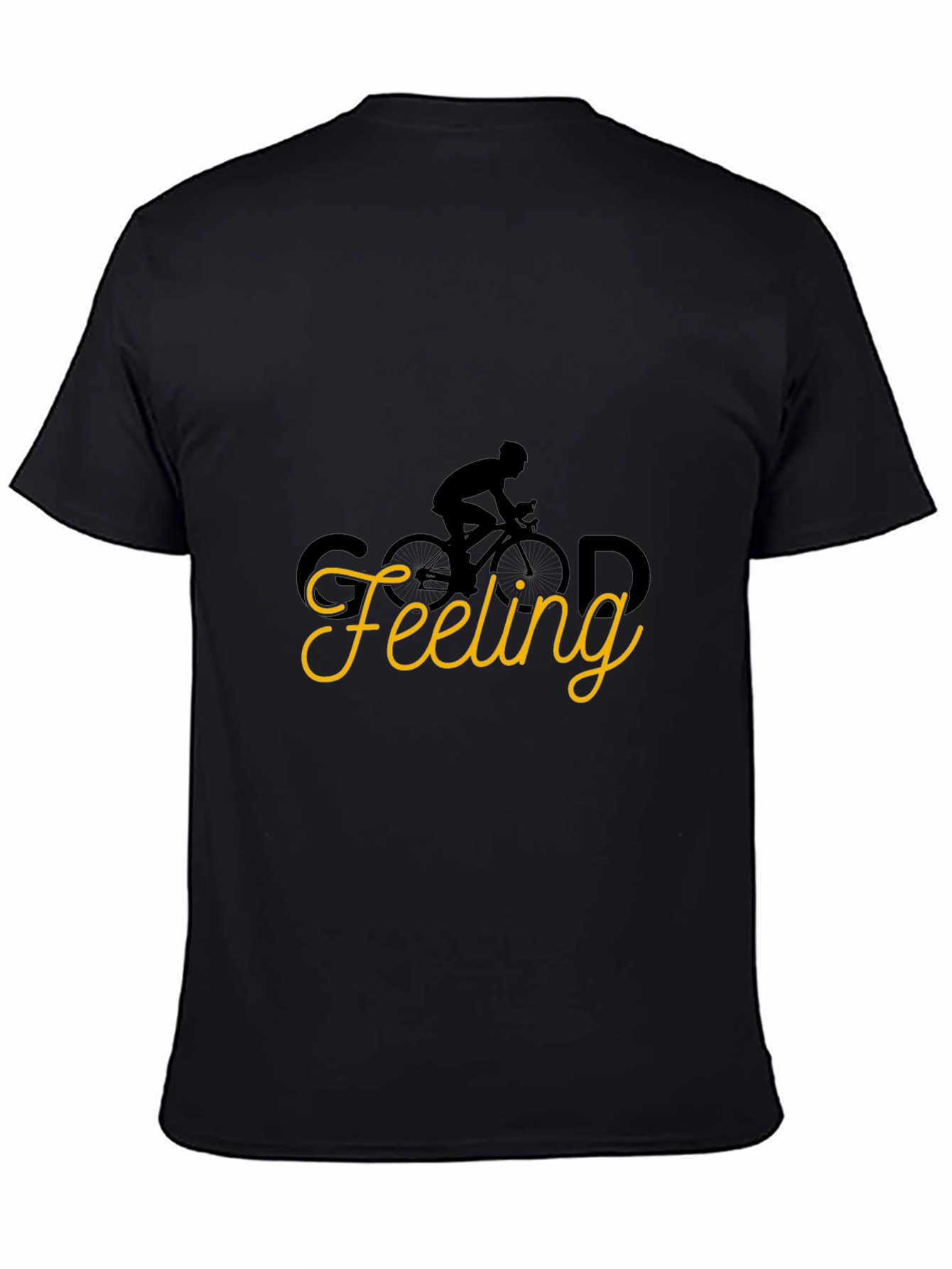 Black Good Feeling Cycling Graphic Tee - Black view 4