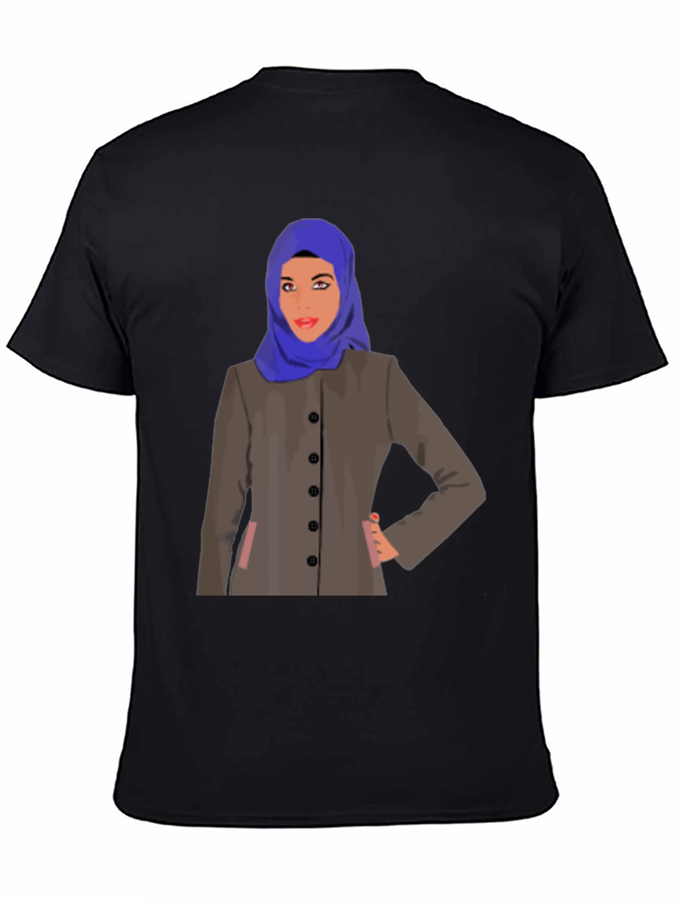 Black Hijab Woman Graphic T-Shirt - Stylish & Unique Design view 4