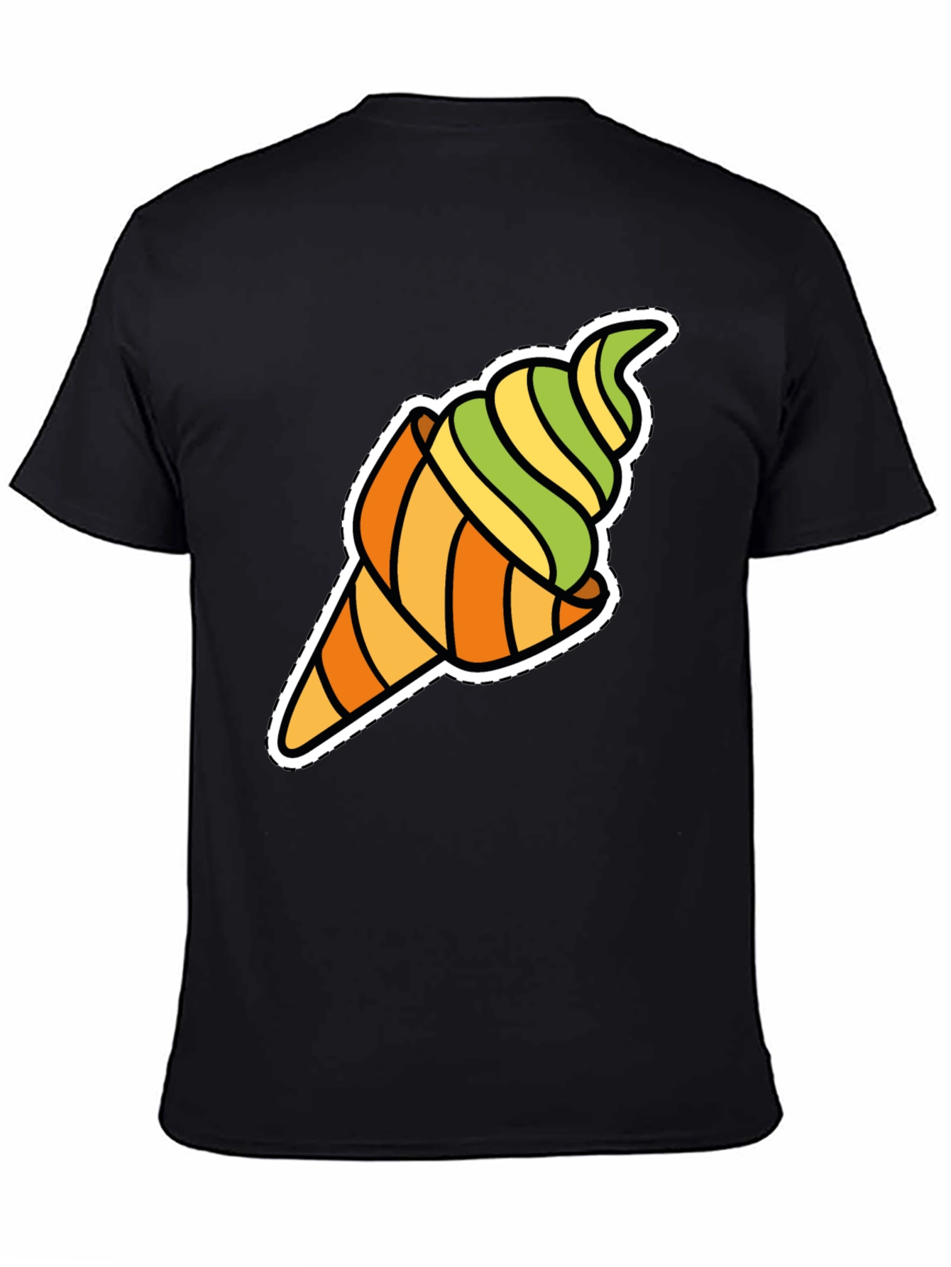 Black Ice Cream Cone Graphic Tee - Fun Novelty Shirt view 4