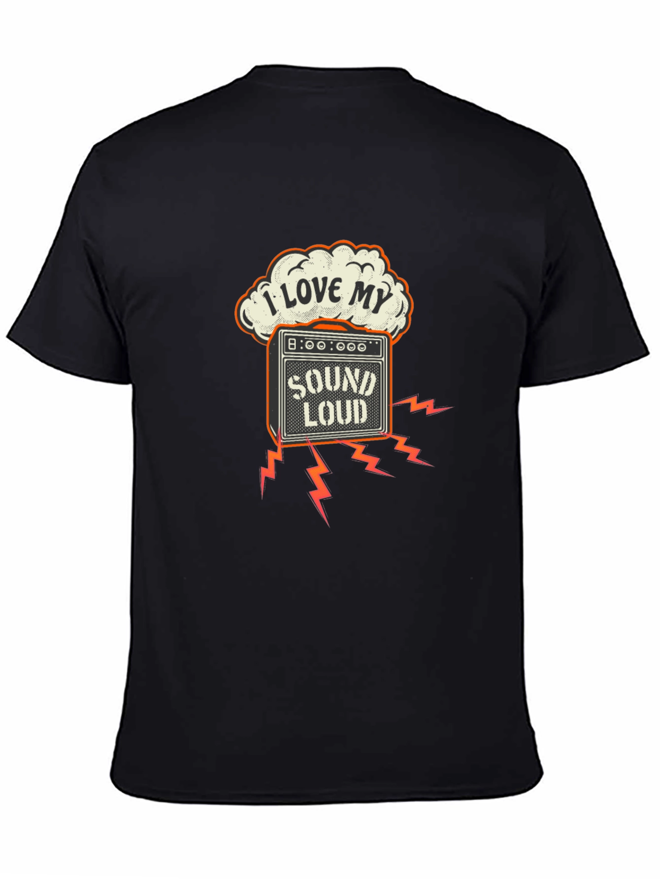 Black I Love My Sound Loud Black T-Shirt view 4