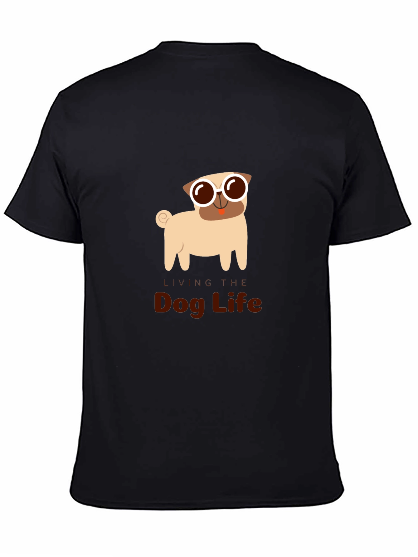 Black Dog Life Tee: Pug with Sunglasses view 4