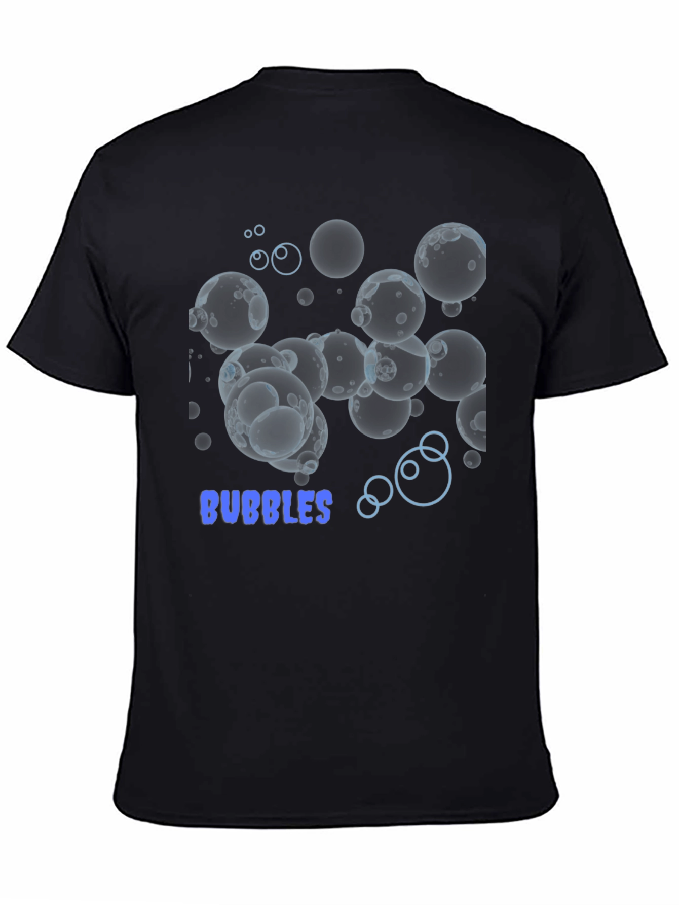 Black Bubbles Graphic Tee - Stylish Black Cotton T-Shirt view 4