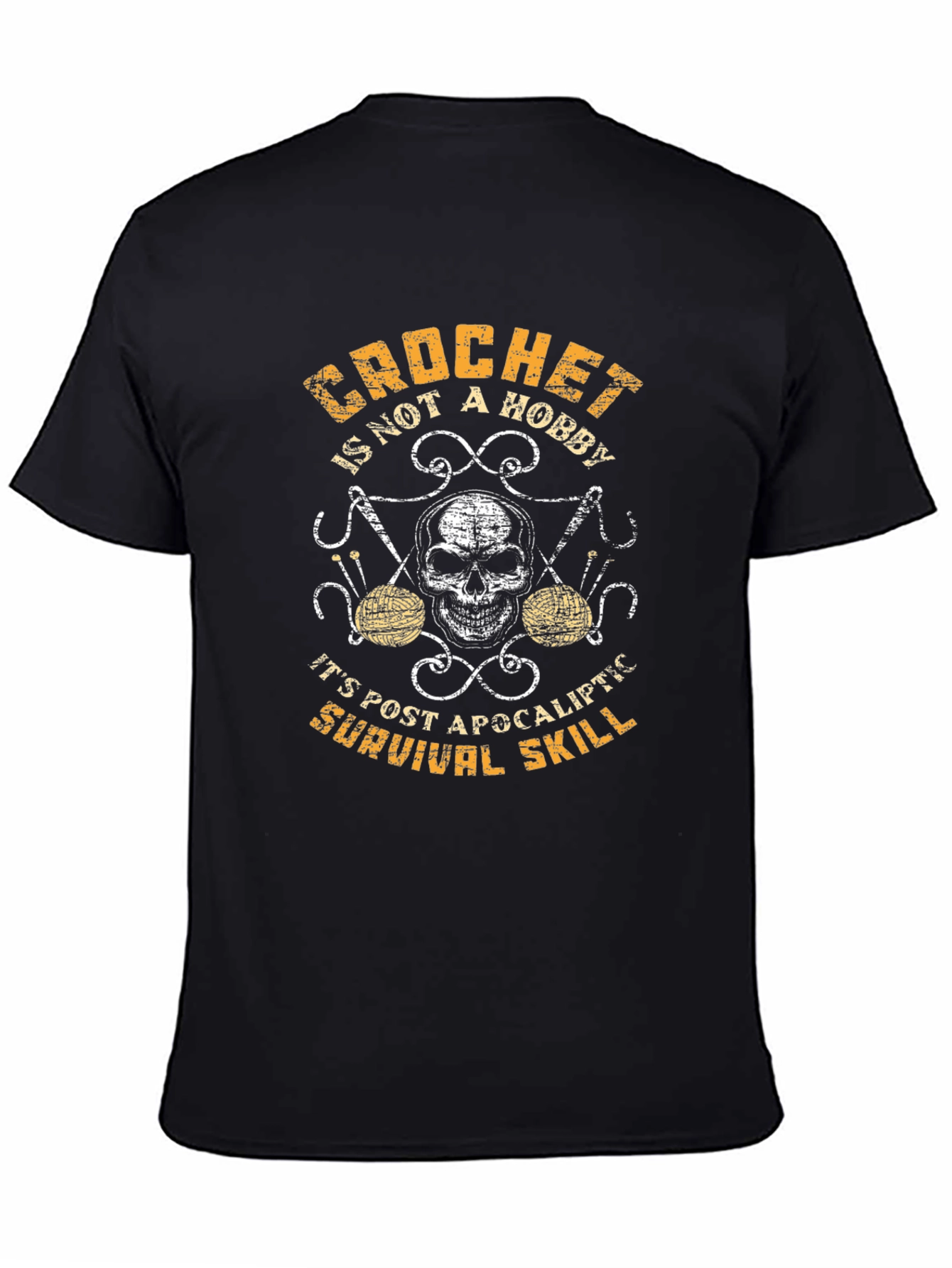 Black Crochet Survival Skill Graphic Tee view 4