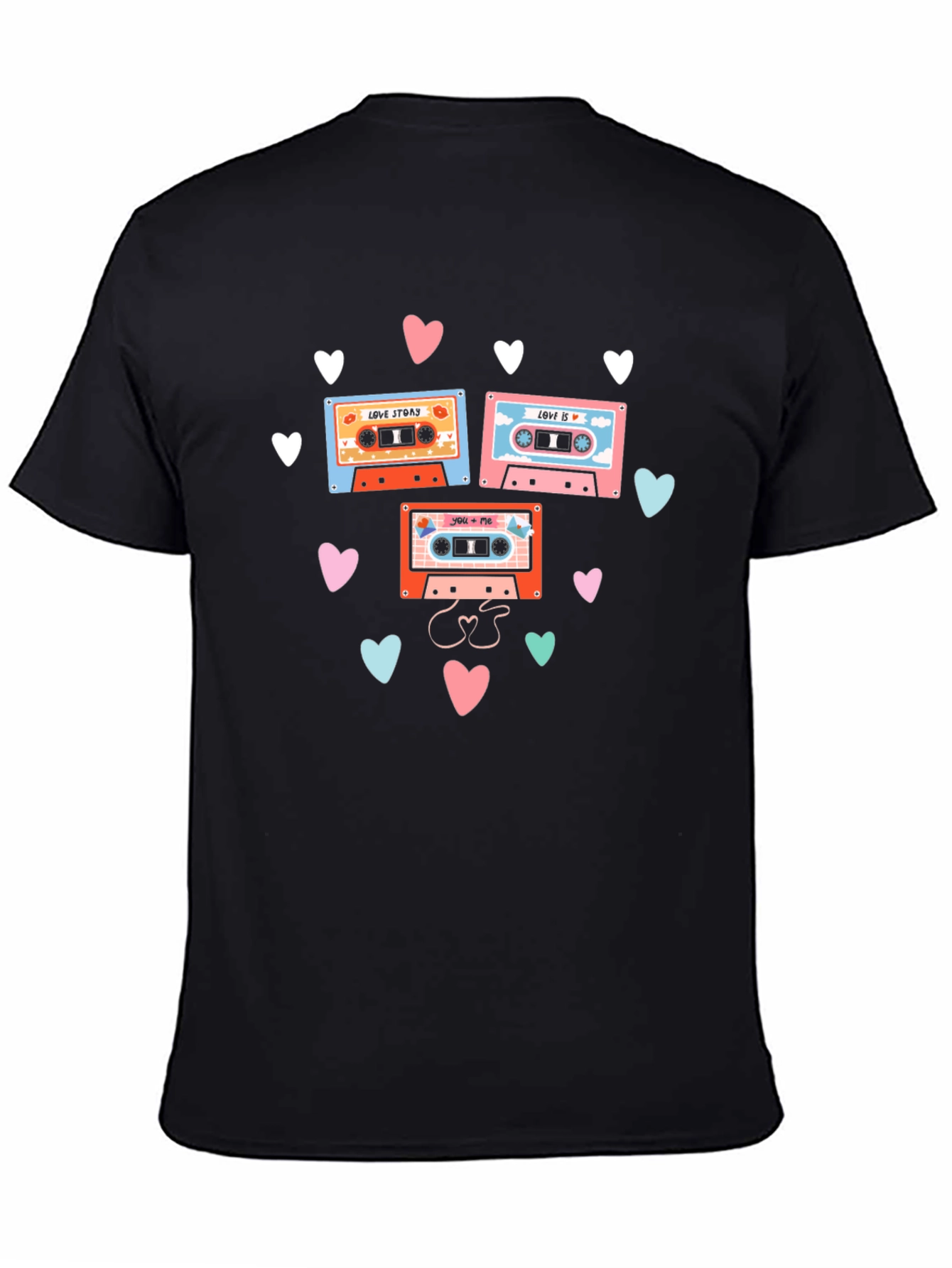 Black Retro Mixtape Love Story Graphic Tee view 4