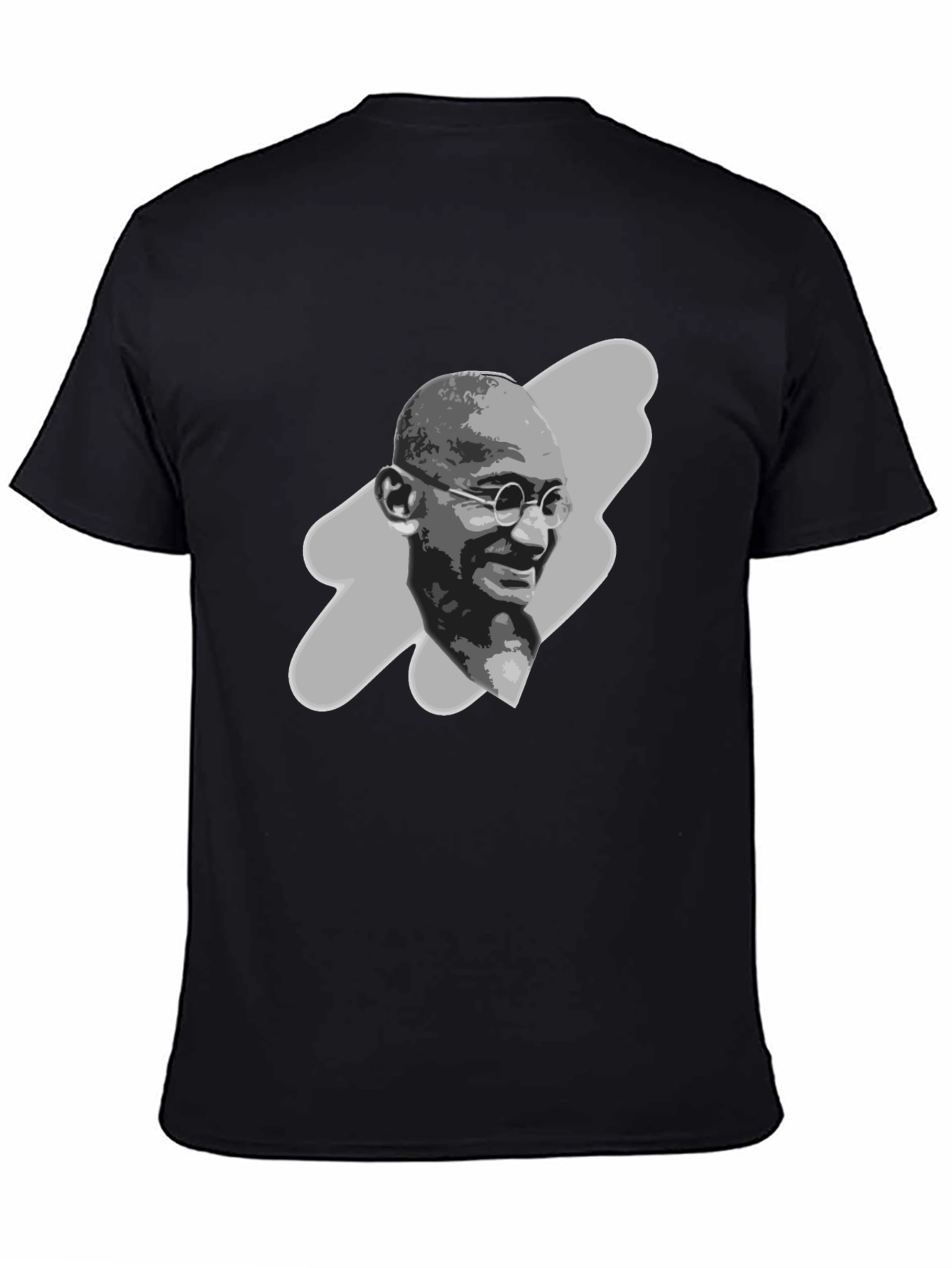 Black Gandhi Portrait Graphic Tee - Black T-Shirt view 4