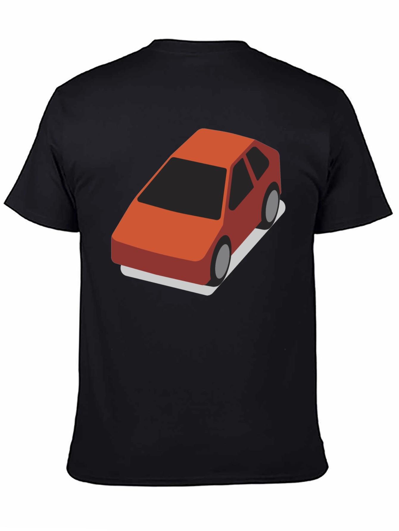 Black Isometric Car Graphic Tee - Black Cotton Blend T-Shirt view 4