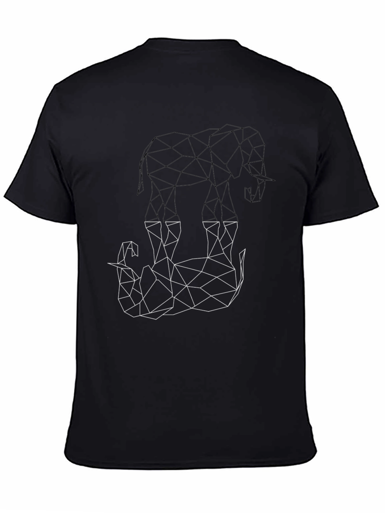 Black Geometric Elephant Graphic Tee - Modern Style view 4