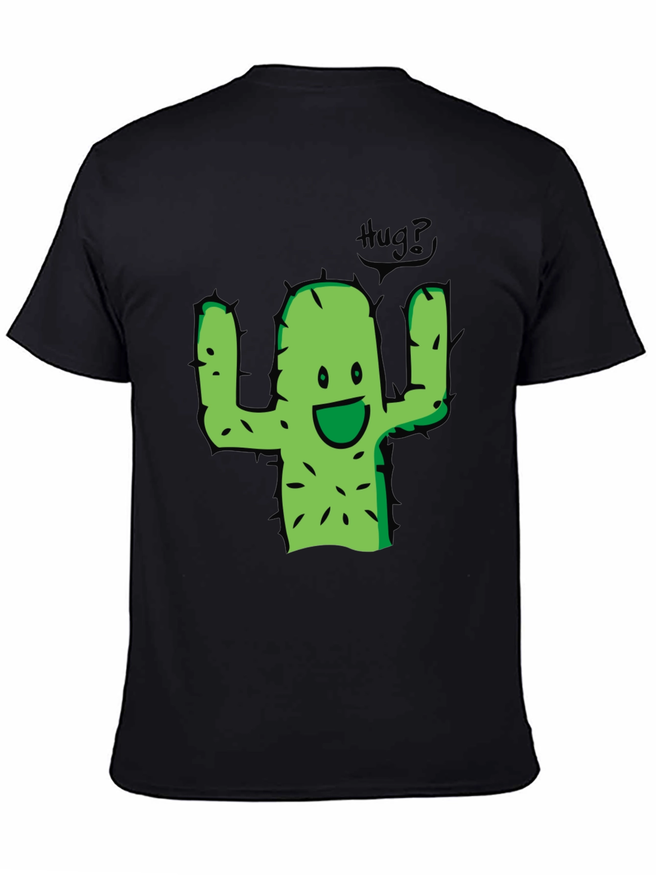 Black Hug Me Cactus T-Shirt view 4