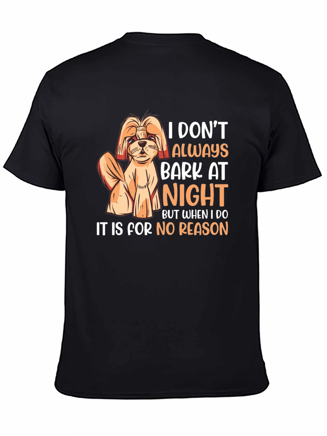 Black Funny Dog Barking Humor Graphic T-Shirt view 4