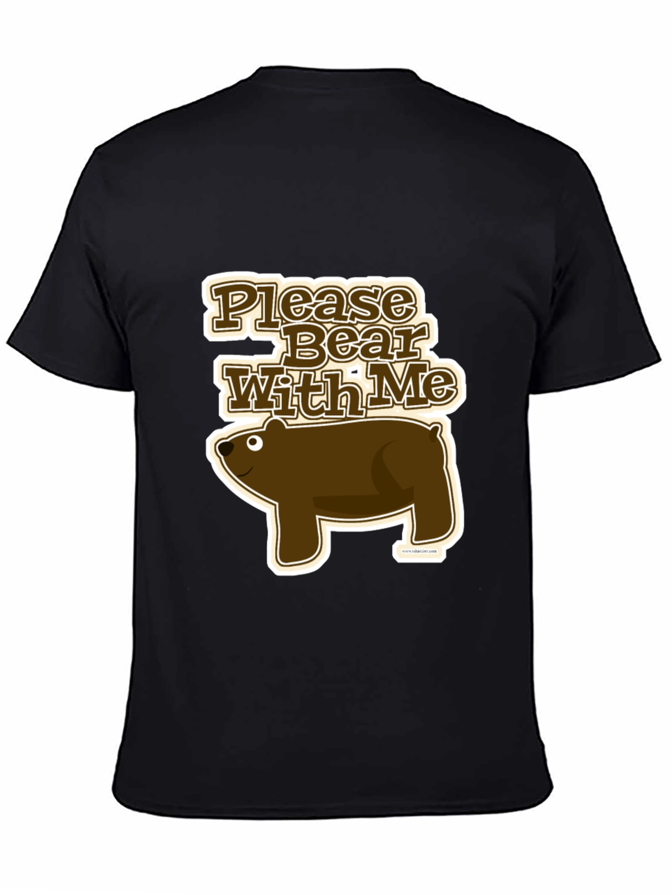 Black Please Bear With Me Graphic Tee - Black Cotton T-Shirt view 4
