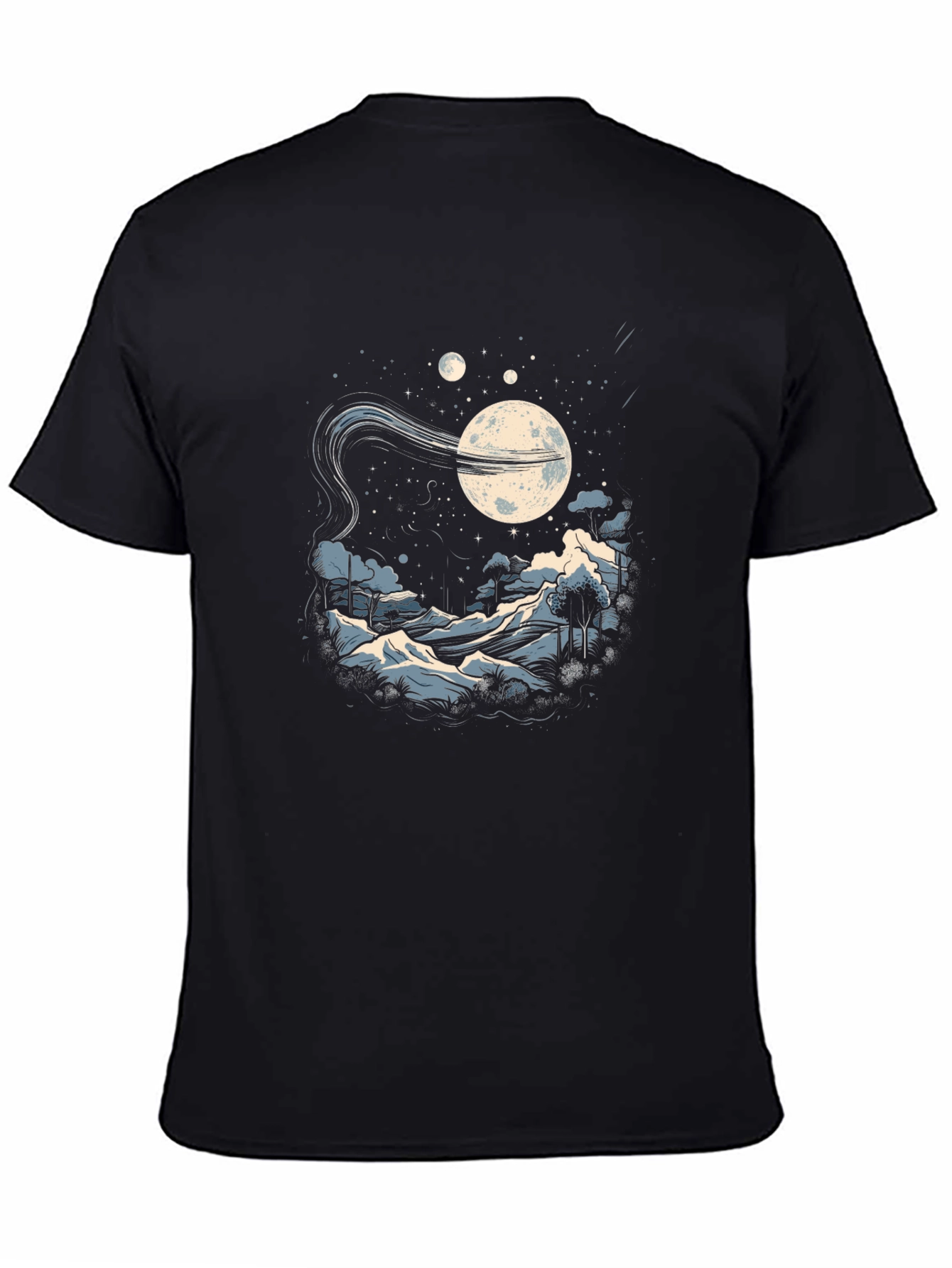 Black Cosmic Nightscape Graphic Tee view 4