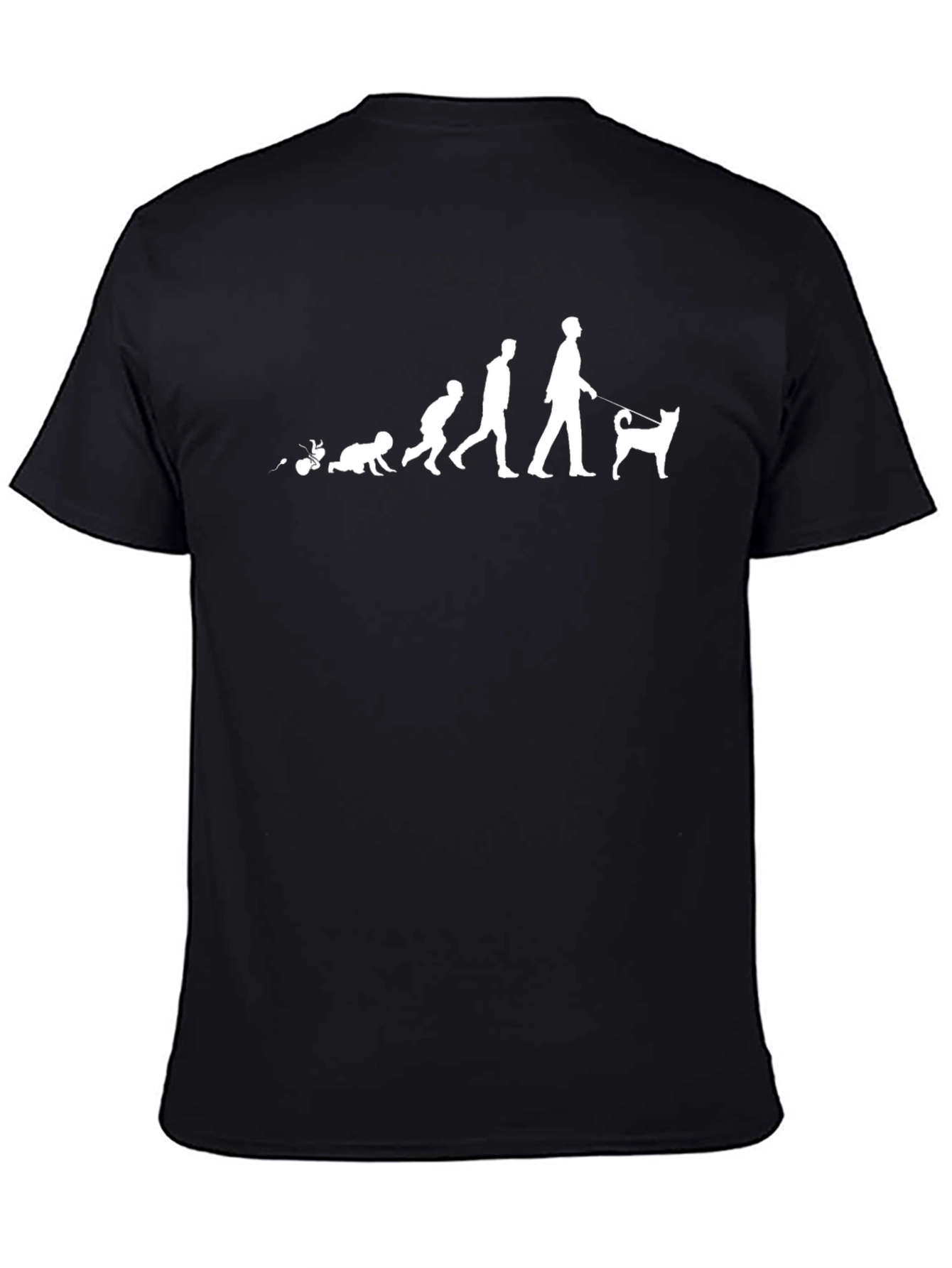 Black Evolution of Man Dog Lover T-Shirt view 4