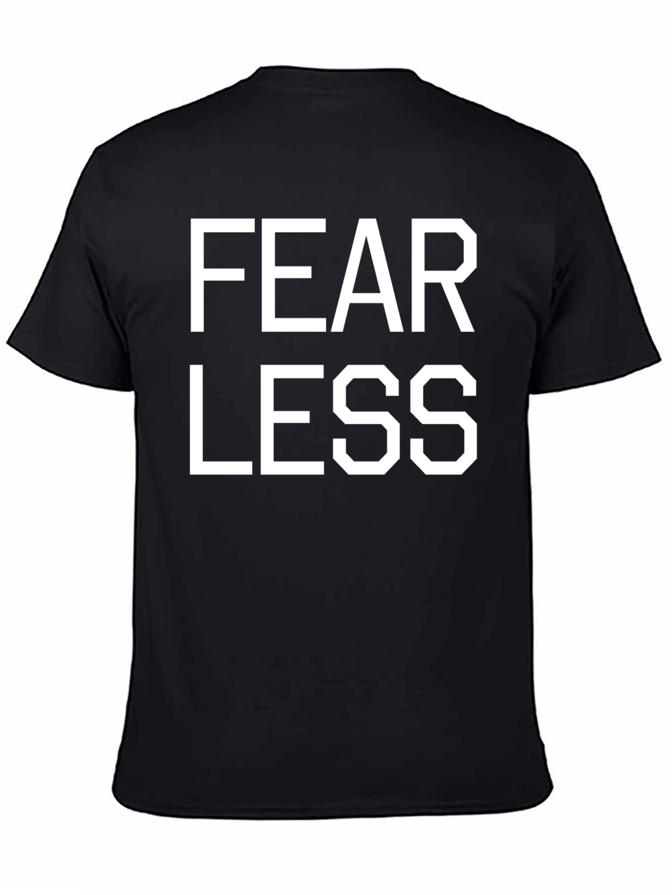 Black Fearless Graphic Print Black T-Shirt view 4