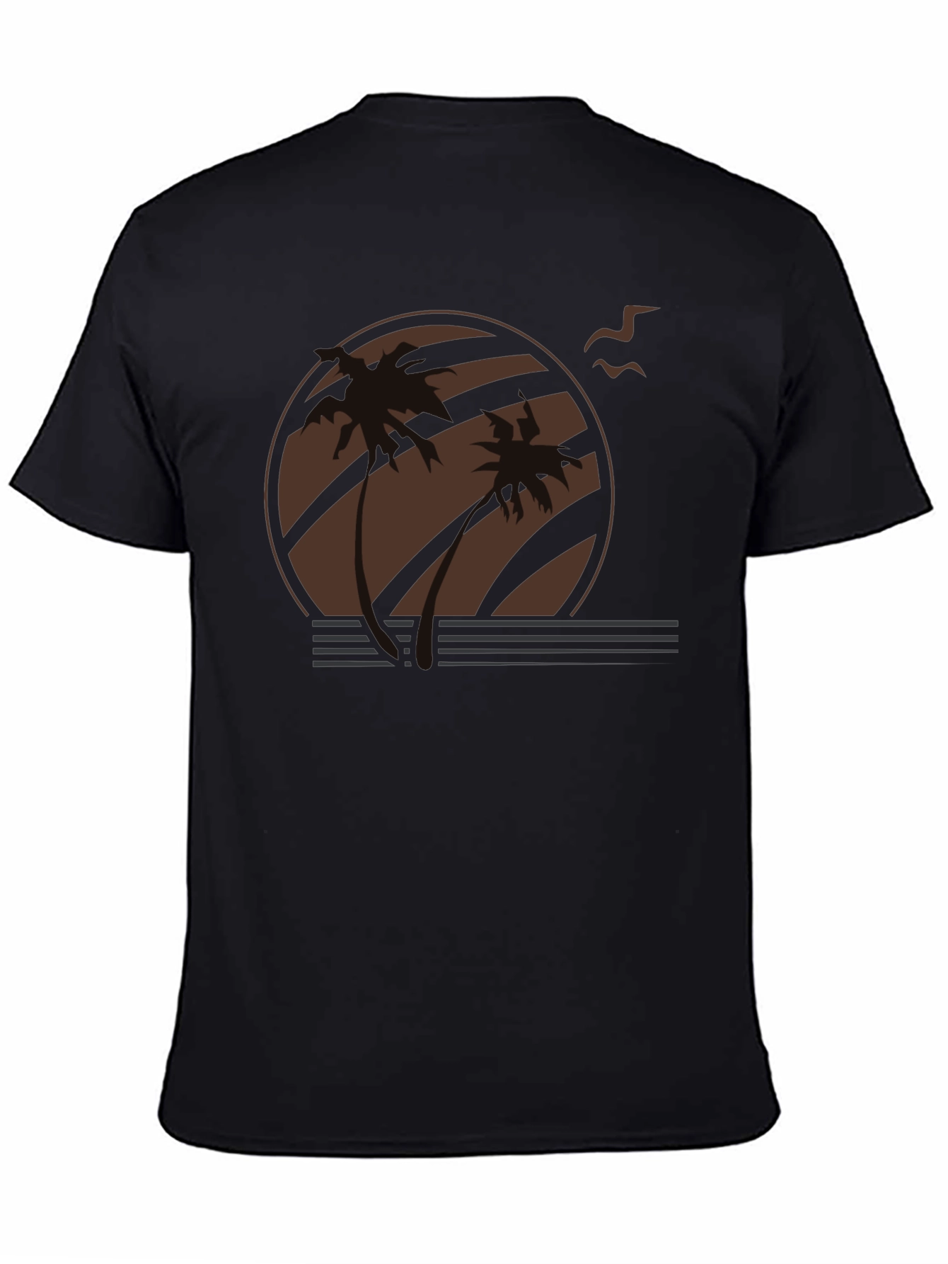 Black Sunset Palm Tree Graphic Tee - Retro Style view 4