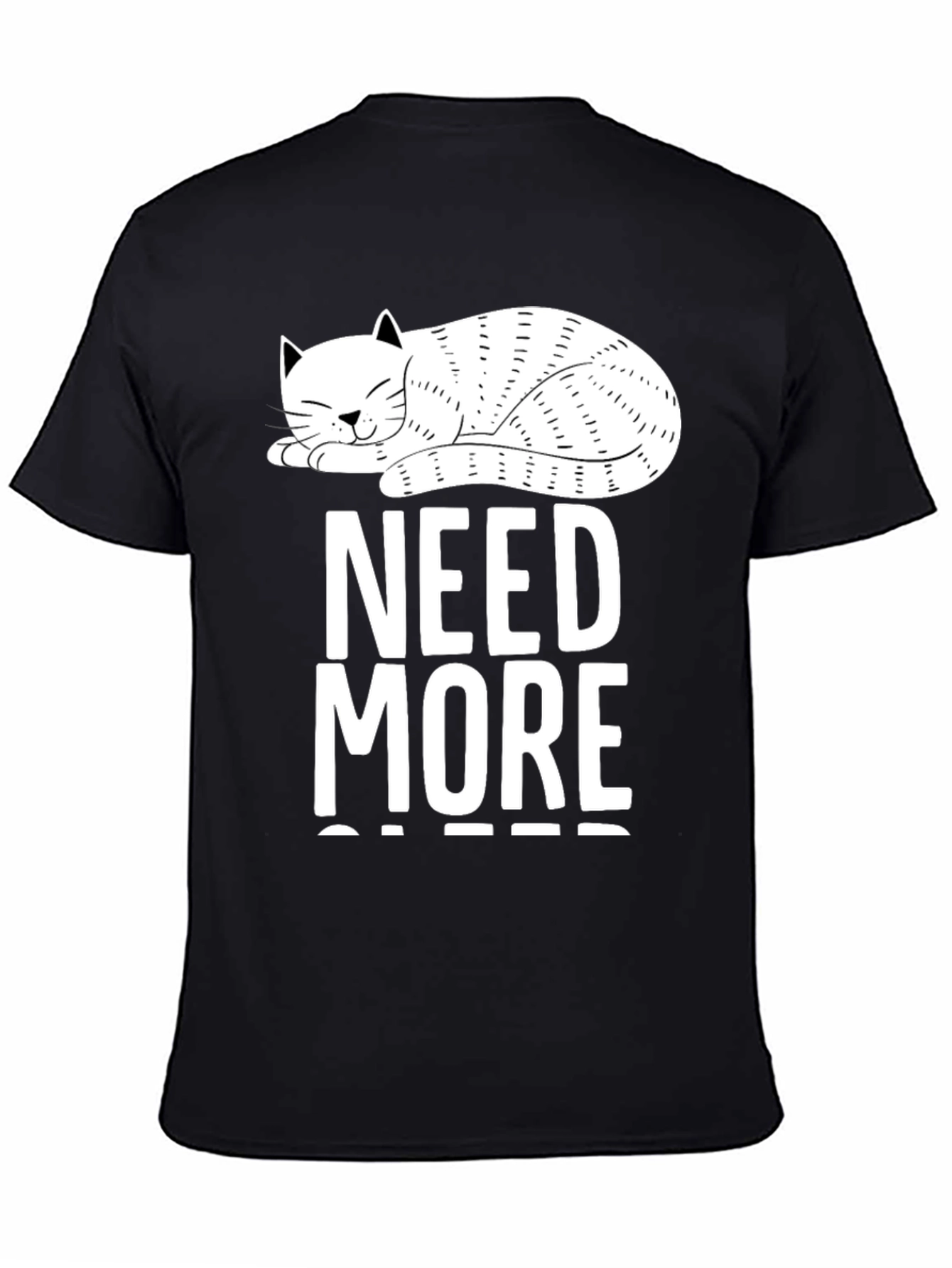 Black Need More Cats T-Shirt - Novelty Cat Lover Tee view 4