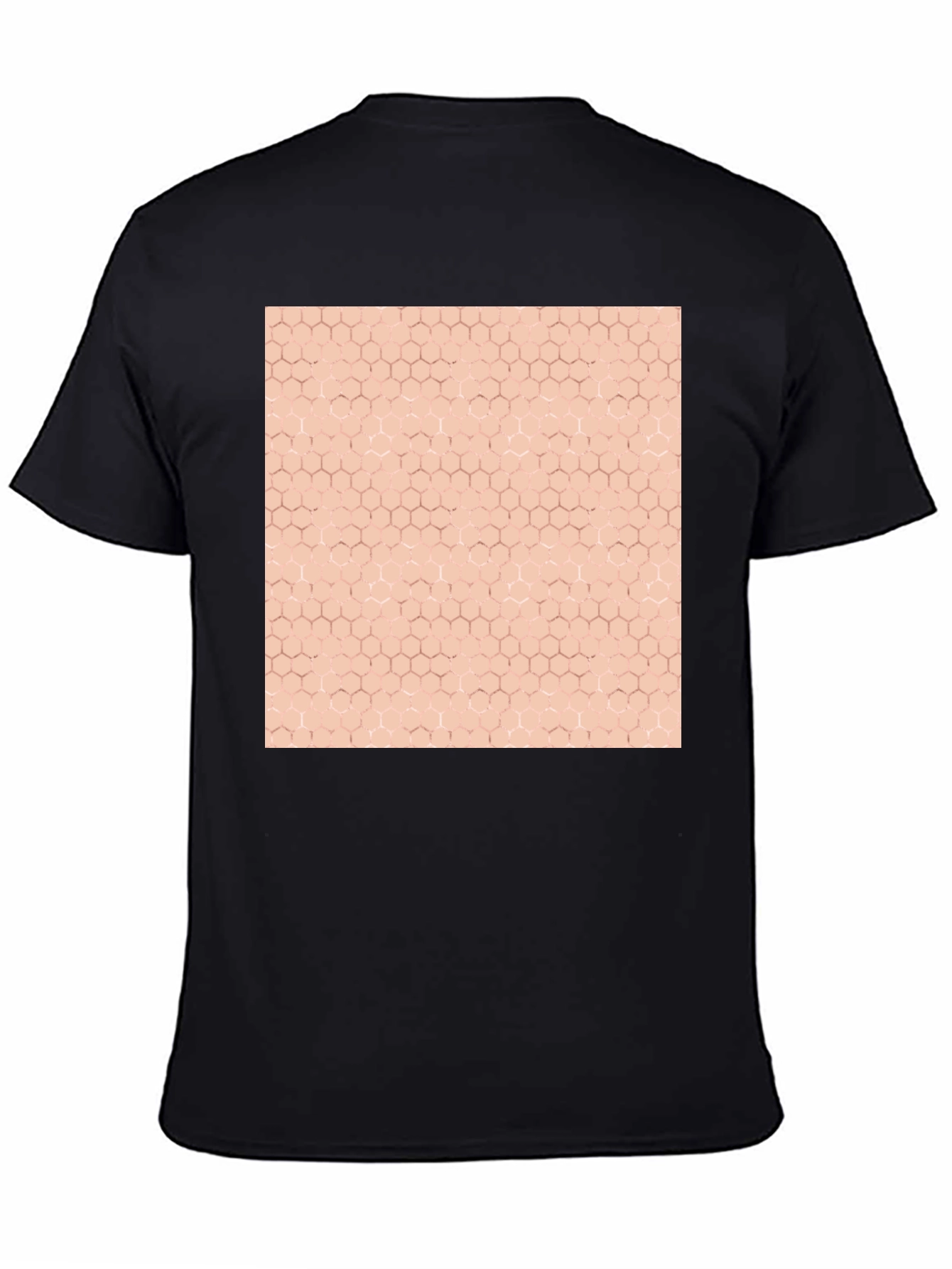 Black Honeycomb Pattern Graphic Tee - Modern Style view 4