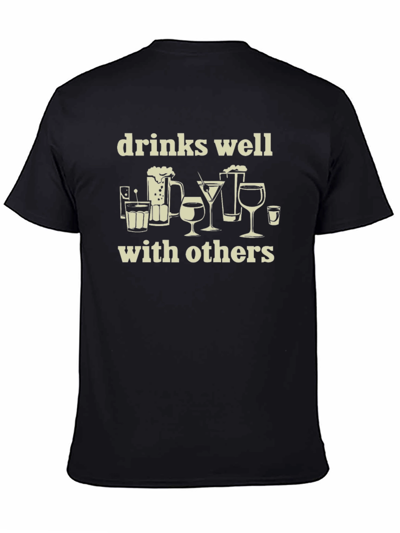 Black Drinks Well With Others Graphic Tee view 4