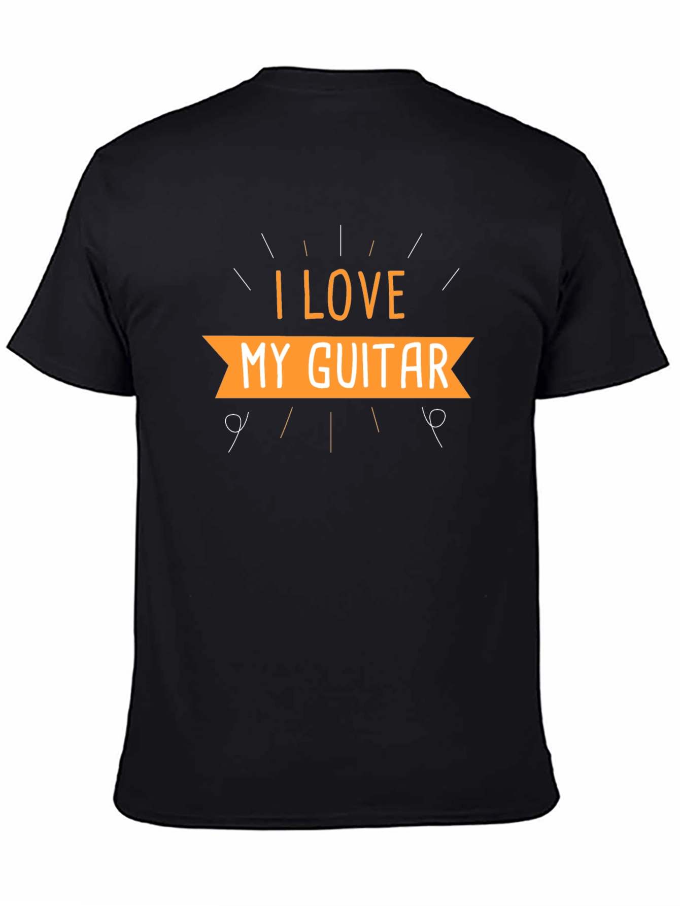 Black I Love My Guitar Black T-Shirt view 4