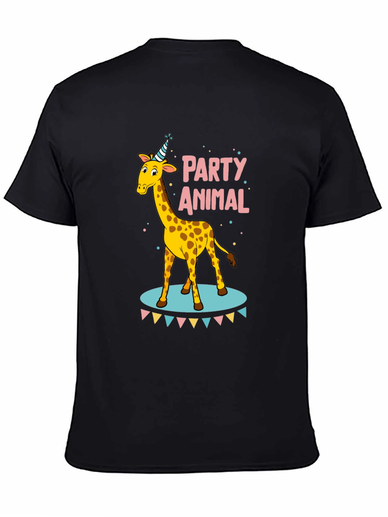 Black Party Animal Giraffe T-Shirt view 4