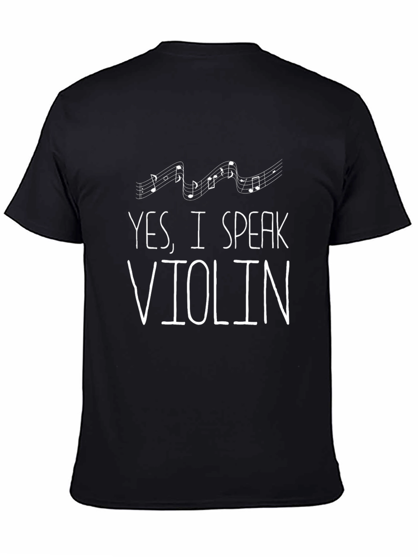 Black Yes, I Speak Violin T-Shirt - Musician Tee view 4