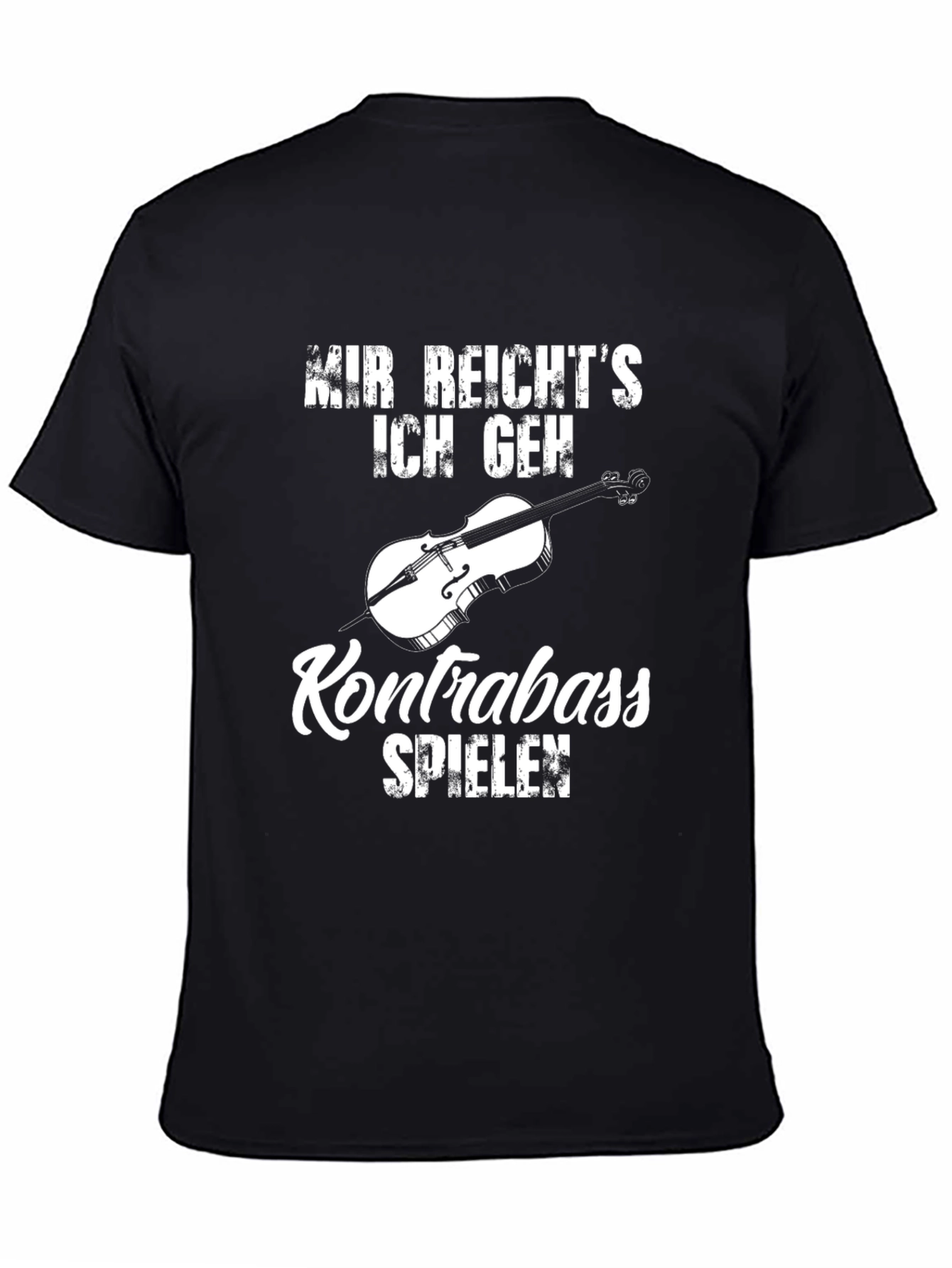Black Kontrabass Musician T-Shirt - Black view 4