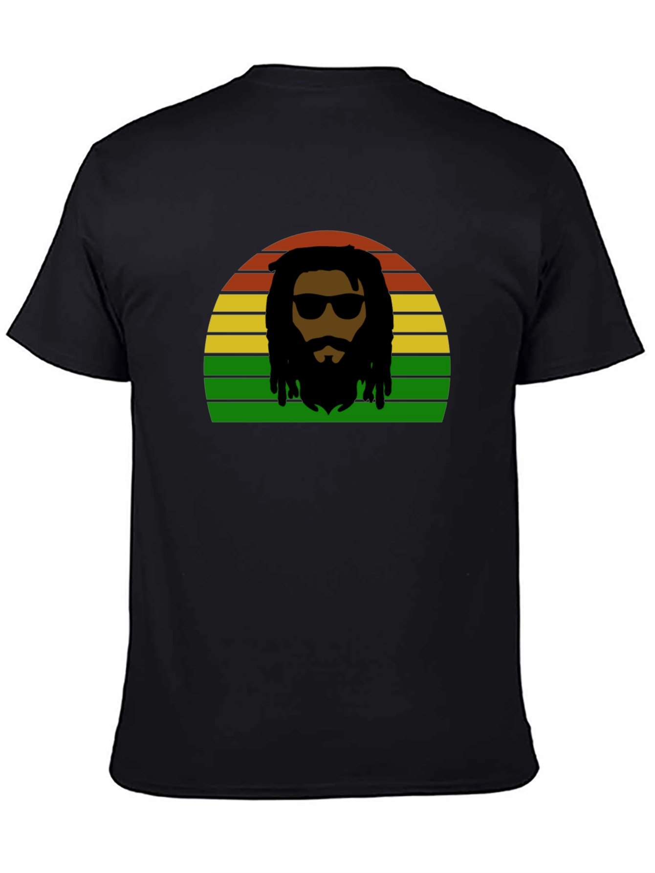 Rasta Man Retro Sunset T-Shirt - Reggae Vibes - 4